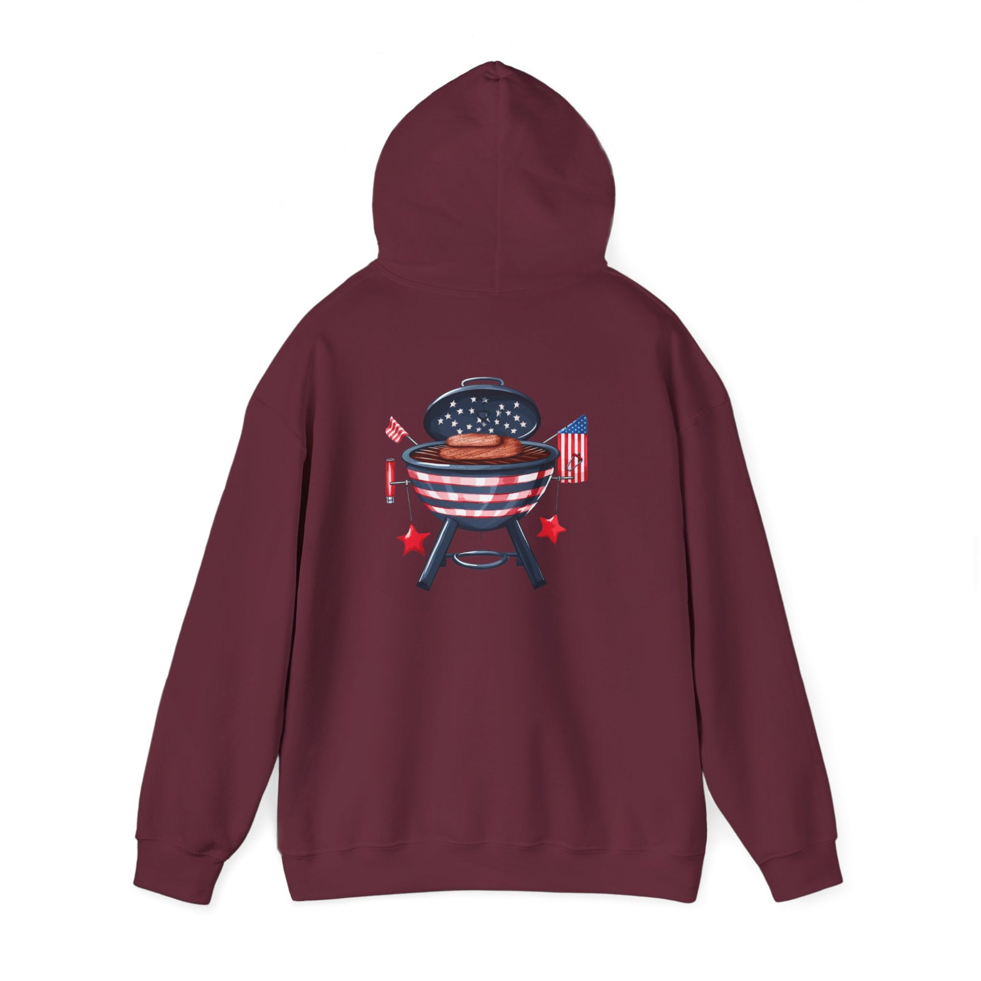 American Flag Grill Hoodie – Patriotic BBQ Sweatshirt for 4th of July