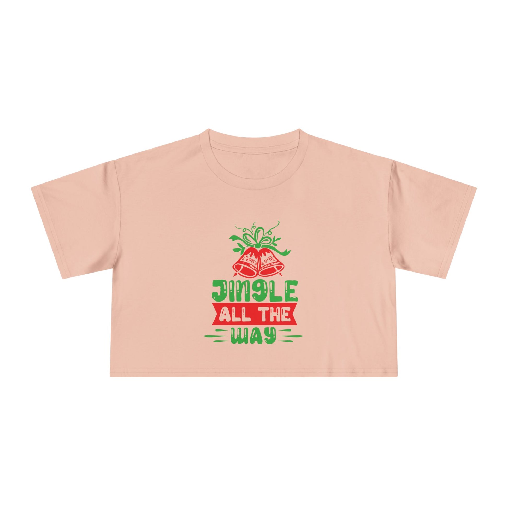 Crop Tee — "Jingle All the Way" Festive Women's Christmas Crop Top