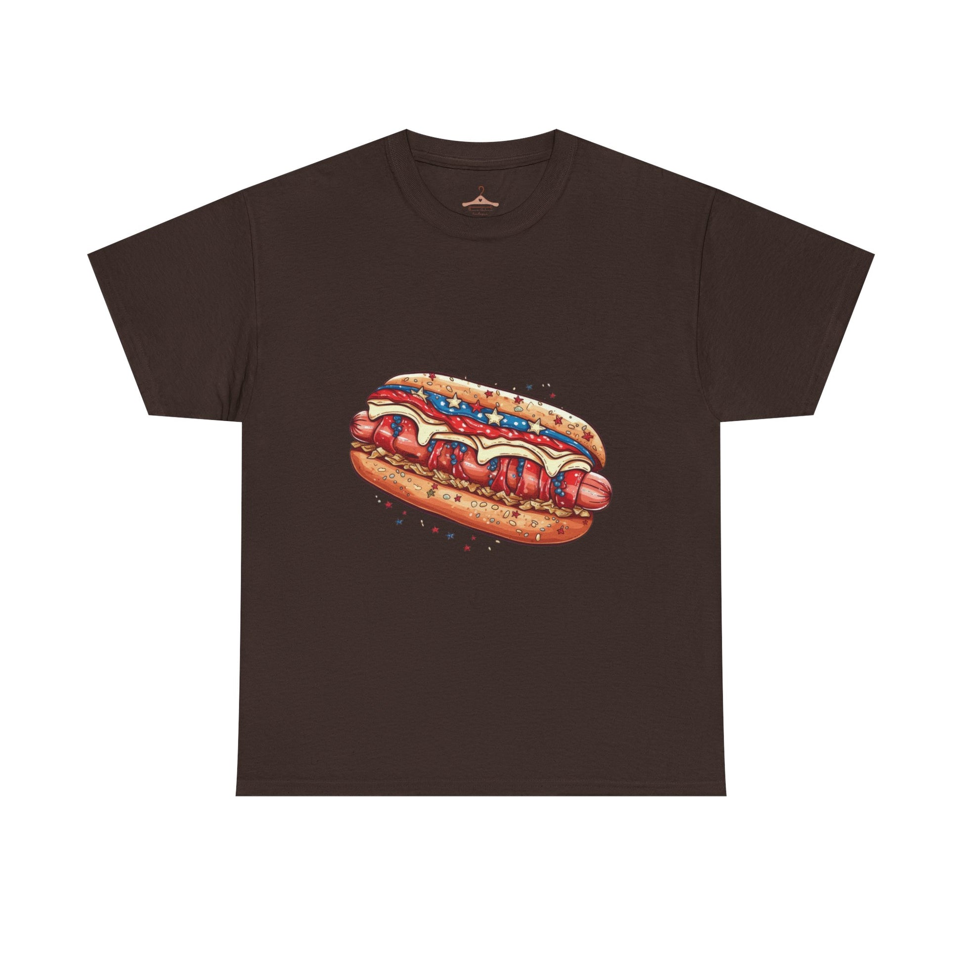 Hot Dog Illustration T-Shirt — Retro Ketchup & Mustard Food Tee
