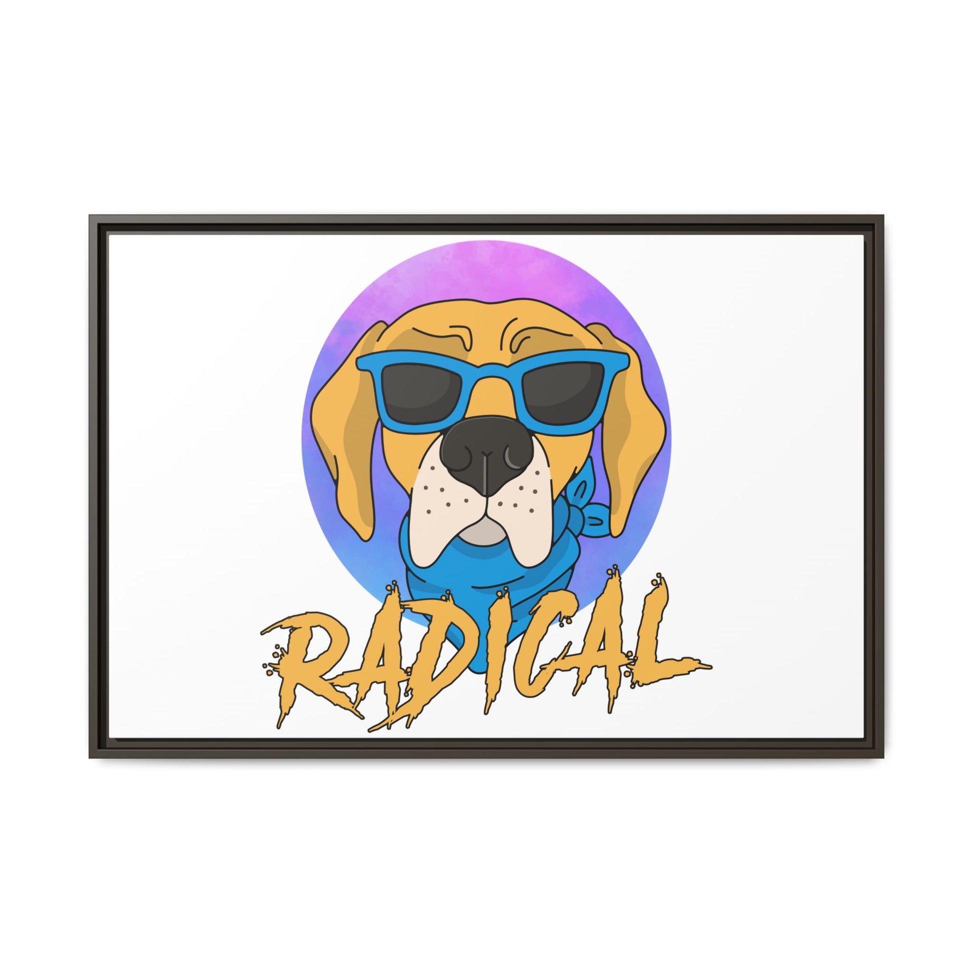 Radical Dog Art Print, Framed Canvas
