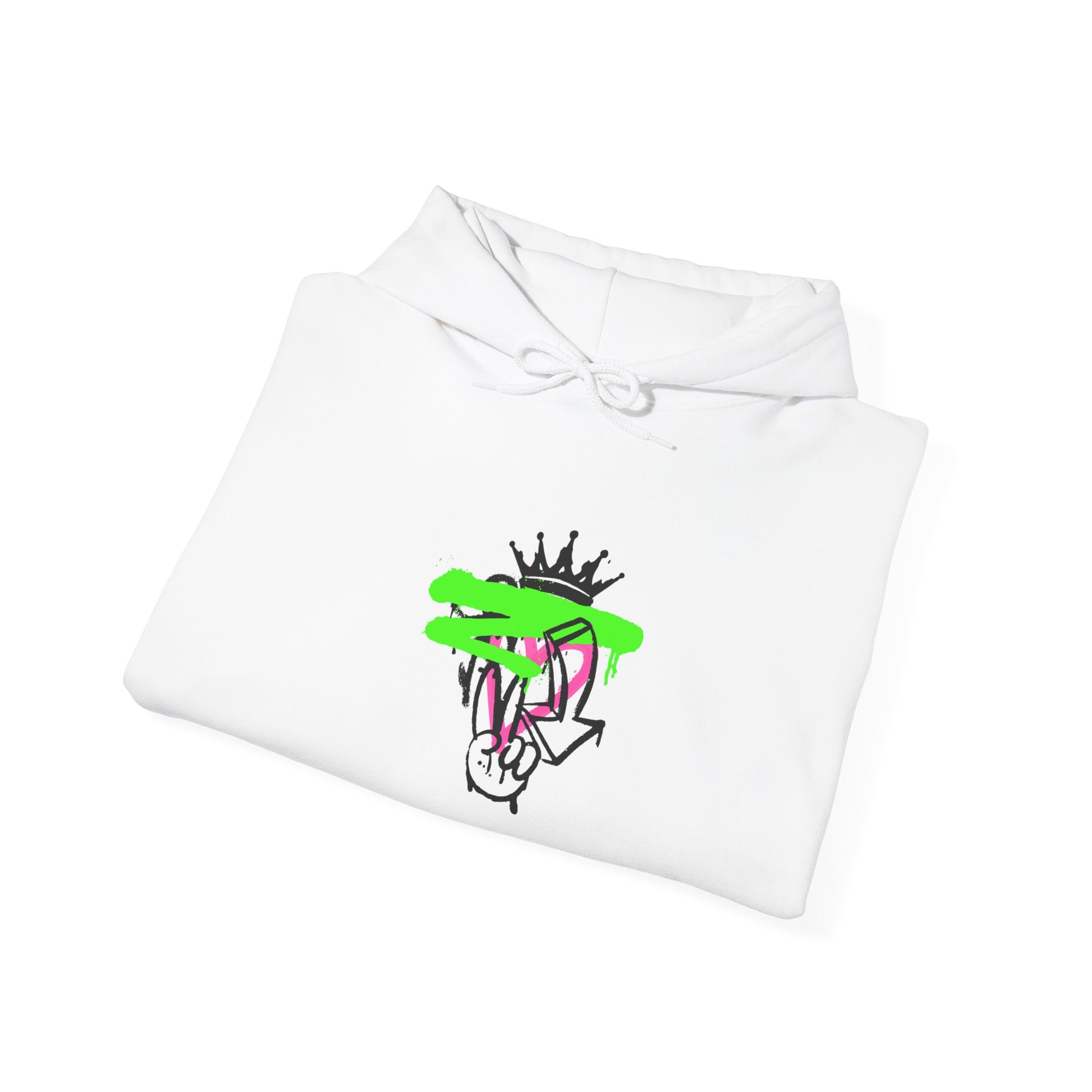 Crowned Snake Hoodie — Neon Green Graffiti Snake Pullover