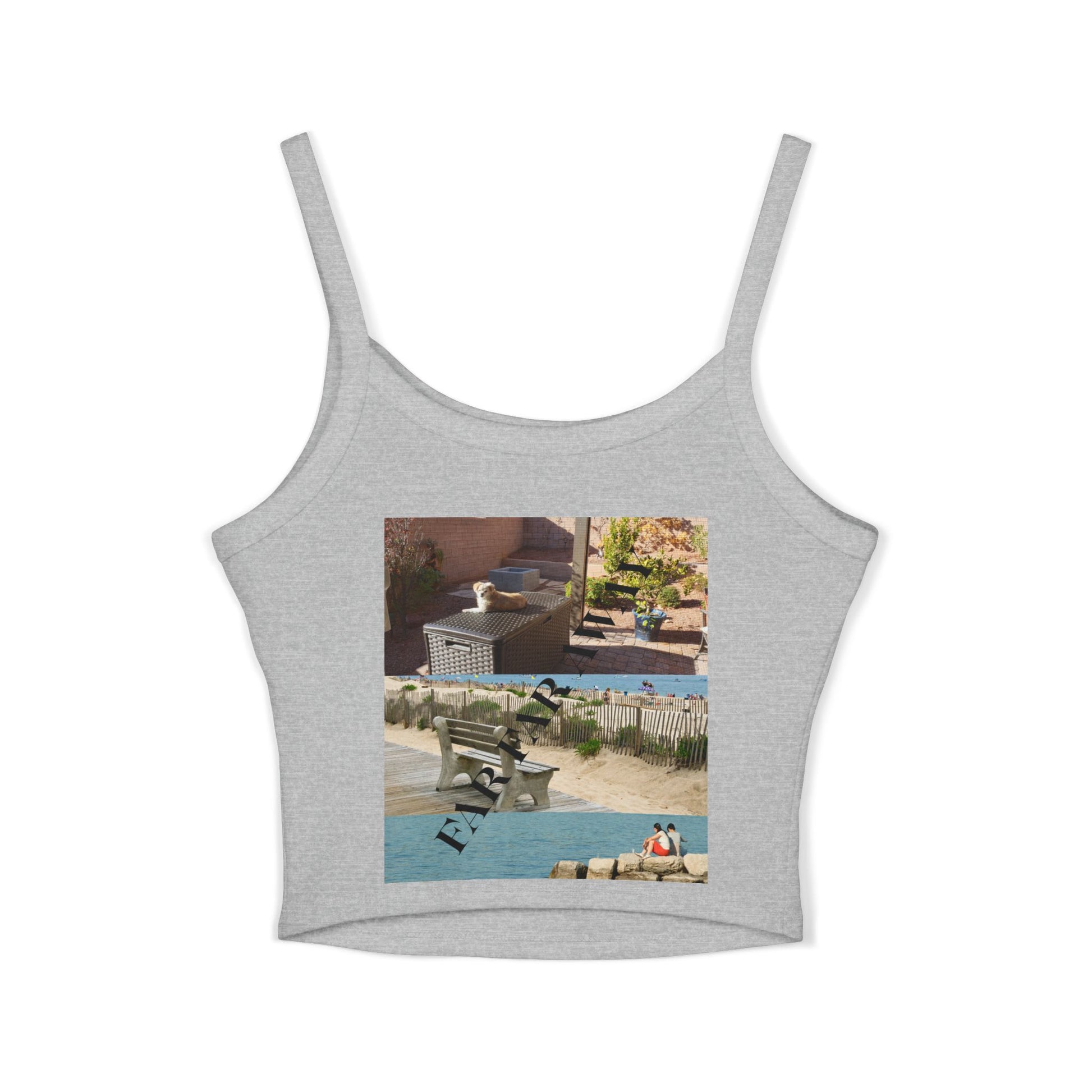 Tank Top — Vintage Poolside Photo Print Crop Tank