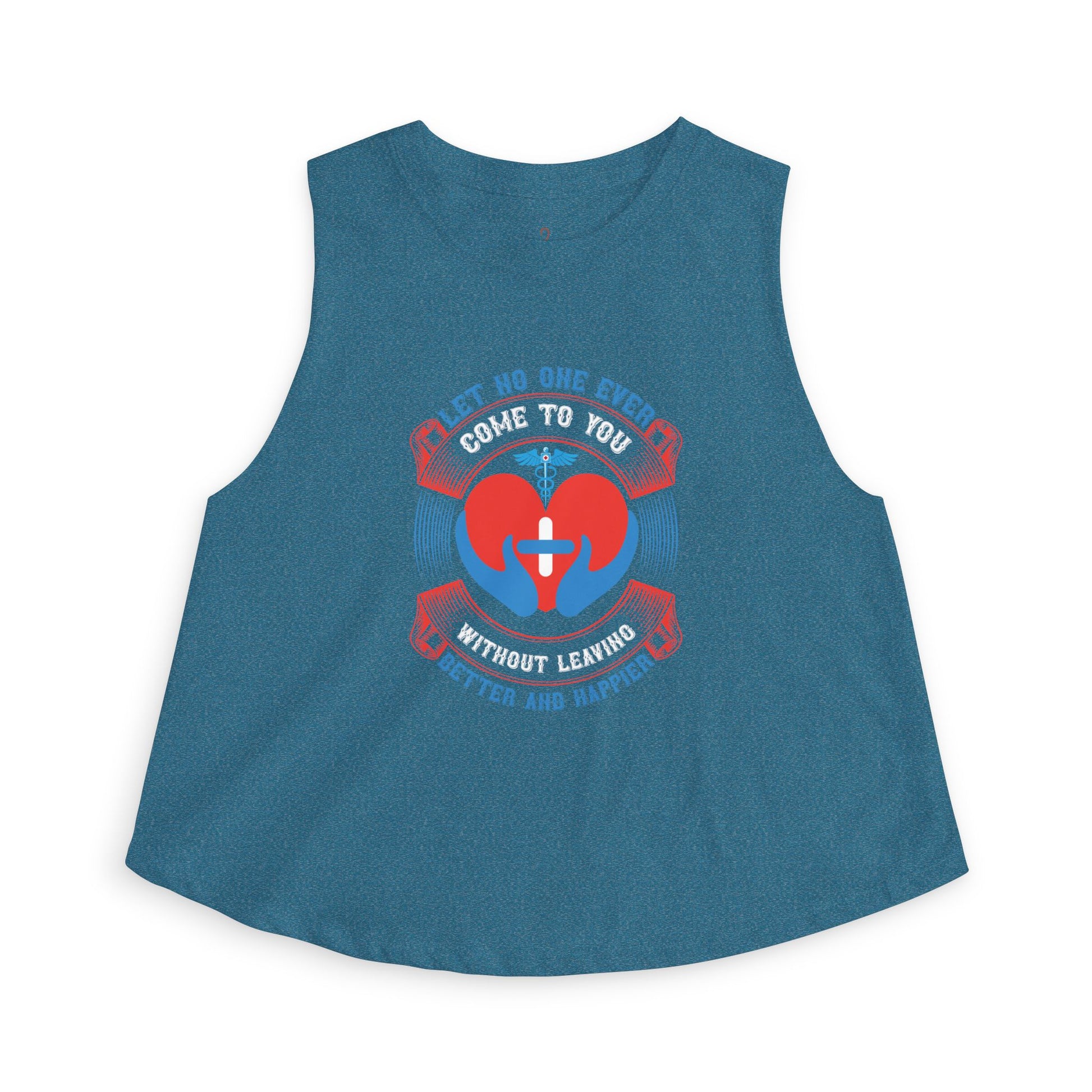 Crop Top — "Come to You Without Leaving" Heart & Umbrella Graphic