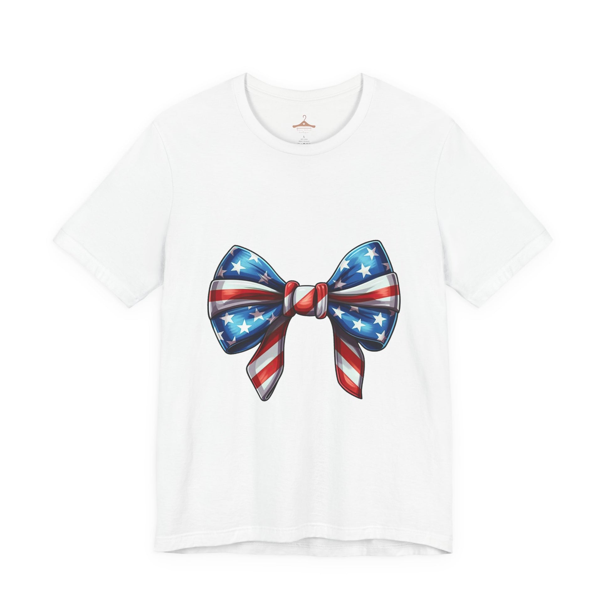 American Flag Bow T-Shirt — Patriotic 4th of July Tee