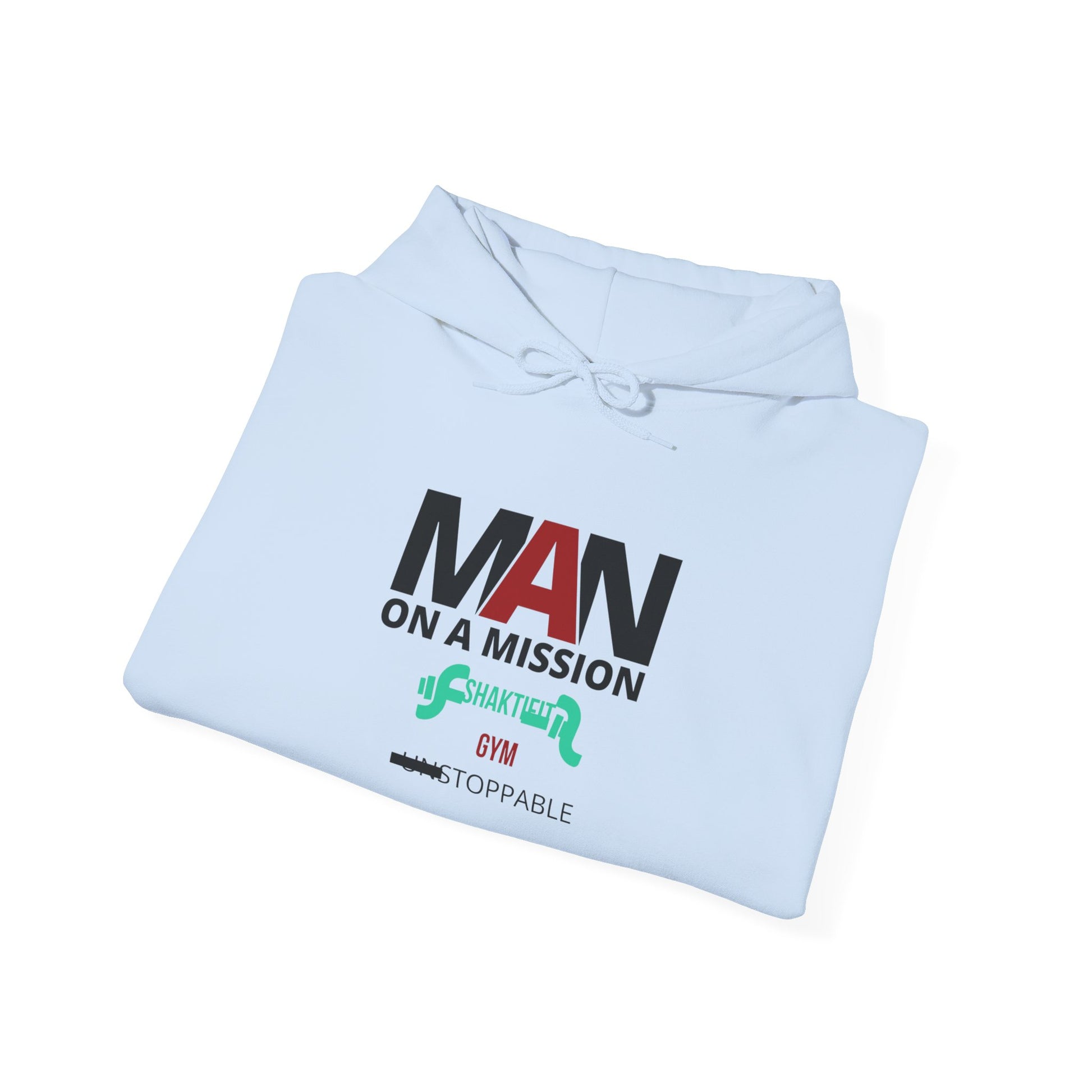 Motivational Hoodie for Men, ‘MAN ON A MISSION’ Sweatshirt