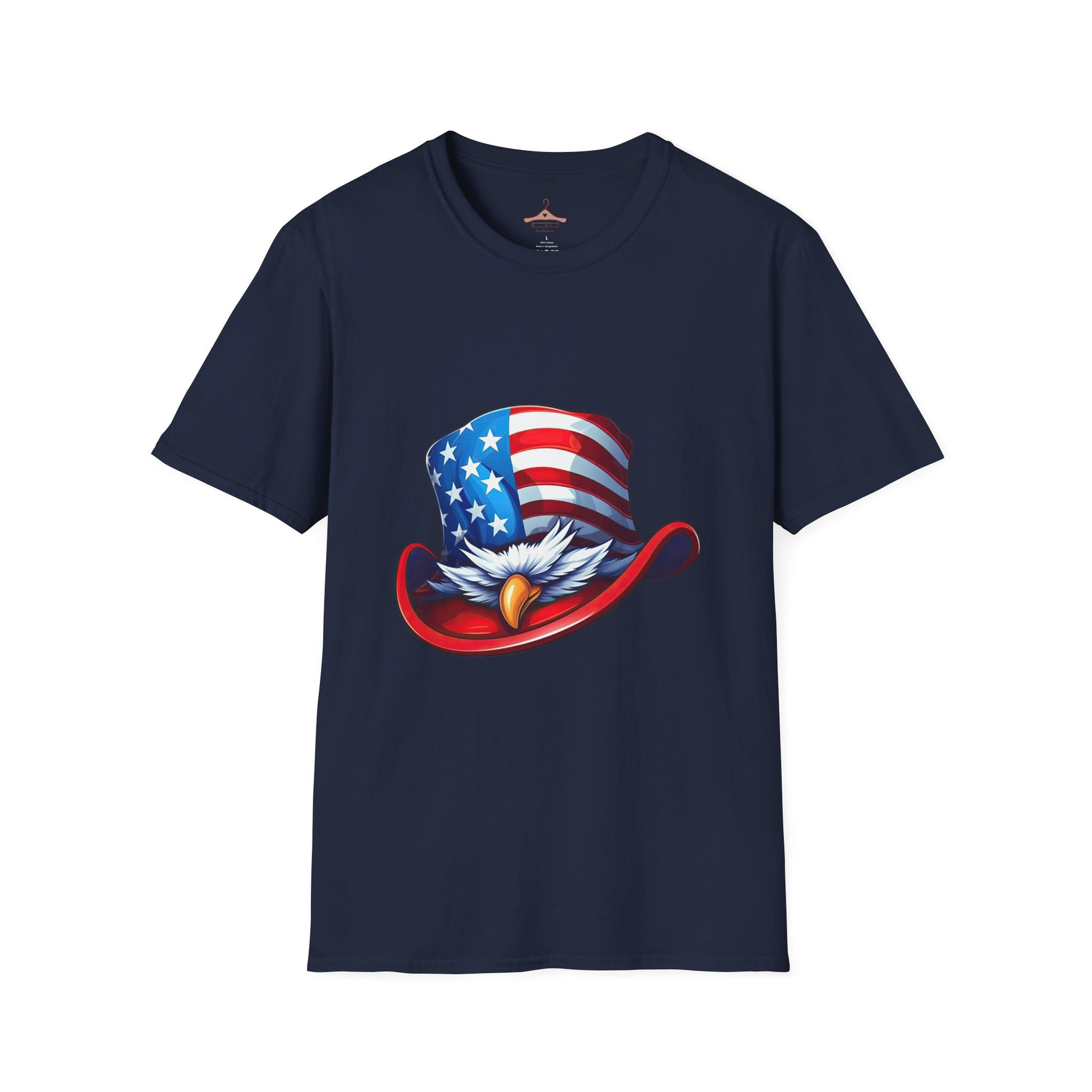 T-Shirt — Patriotic Eagle Hat Graphic (American Flag Cowboy Hat)