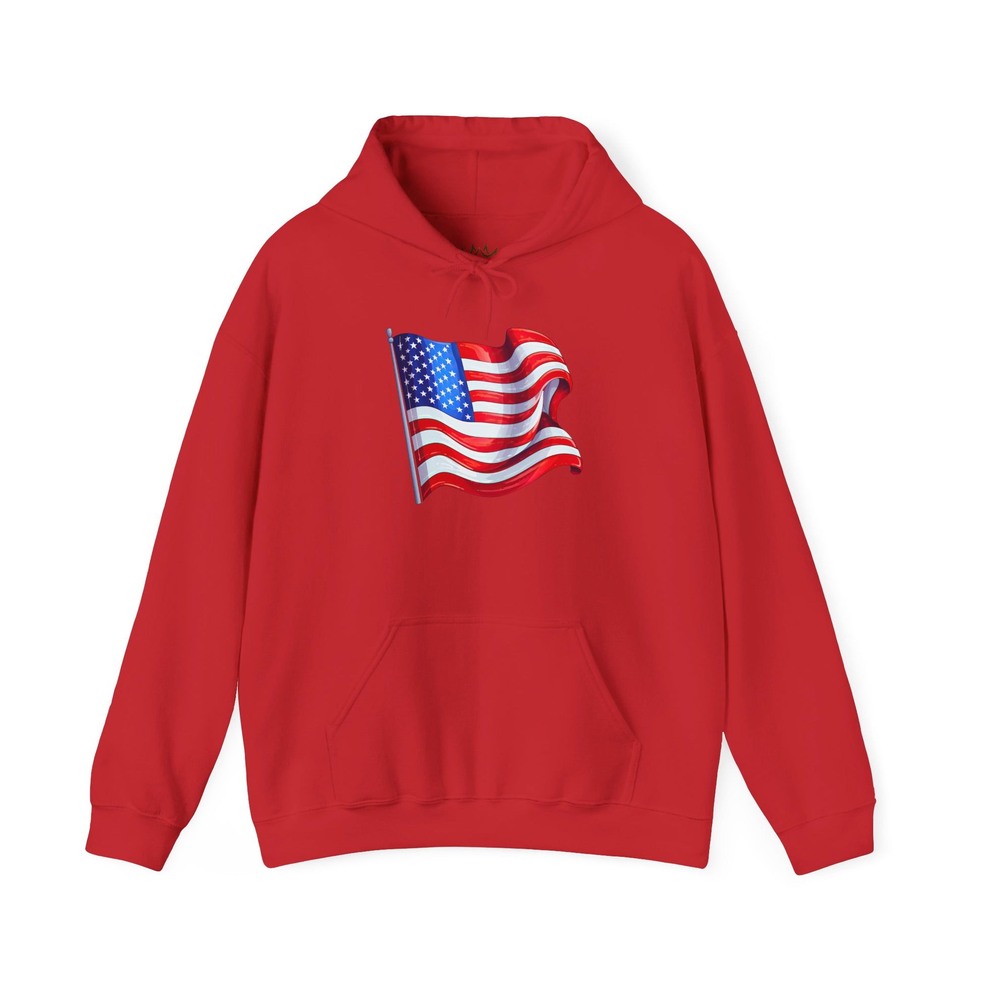 Patriotic Flag Hooded Sweatshirt | Unisex Heavy Blend | Perfect for Celebrations