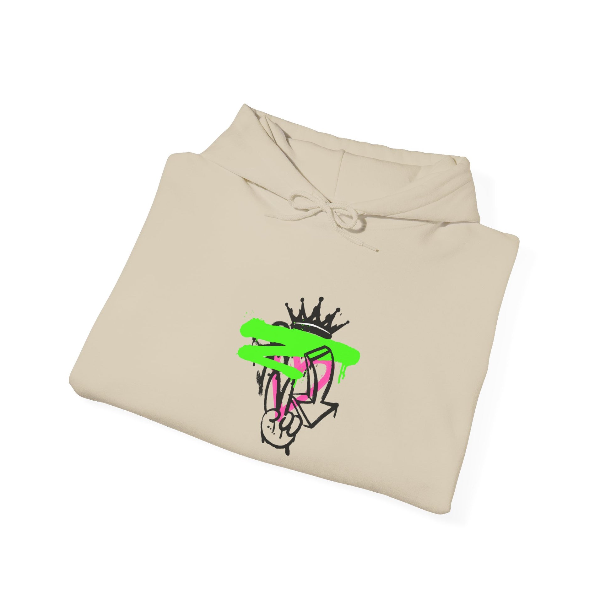 Crowned Snake Hoodie — Neon Green Graffiti Snake Pullover