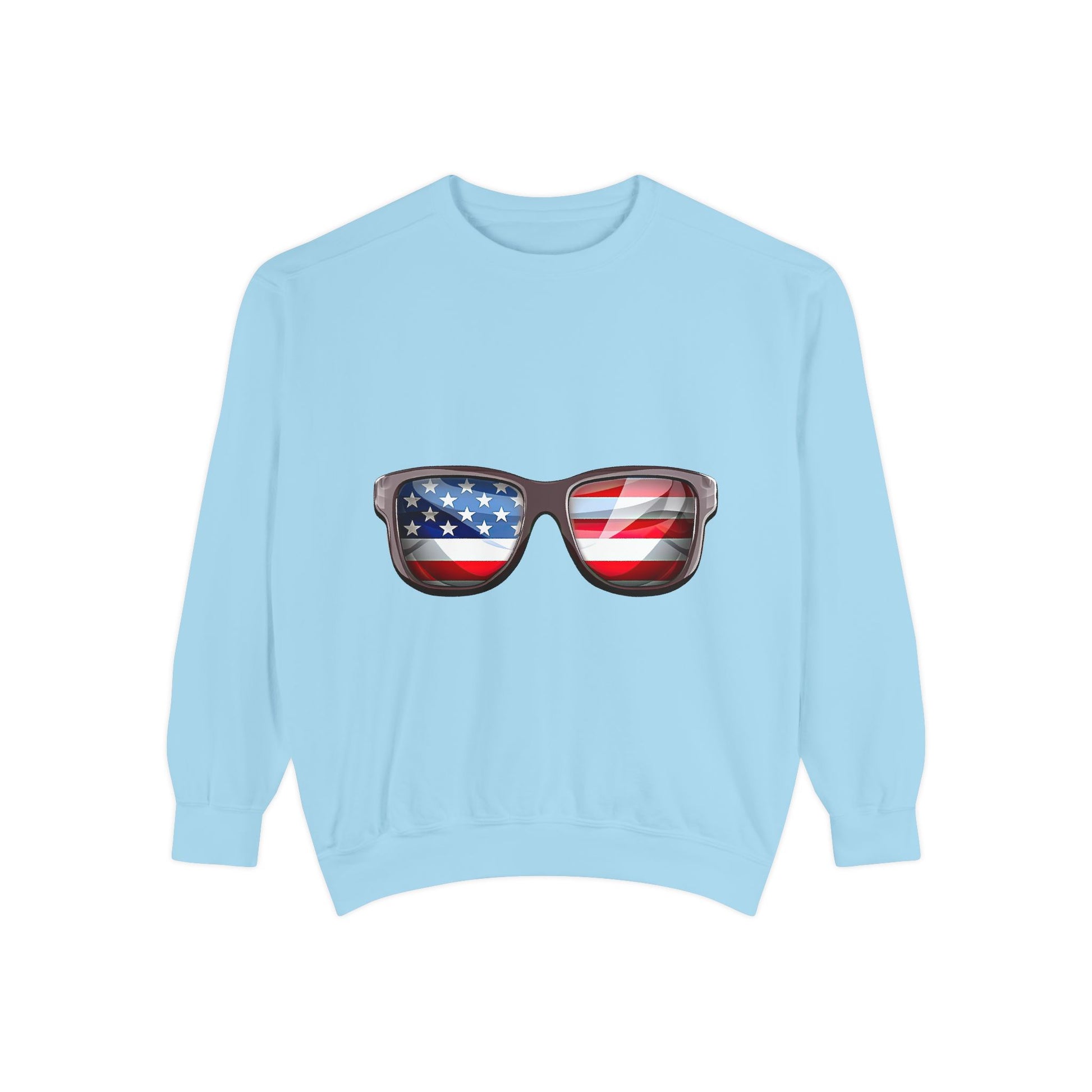 American Flag Sunglasses Sweatshirt — Patriotic Crewneck for 4th of July