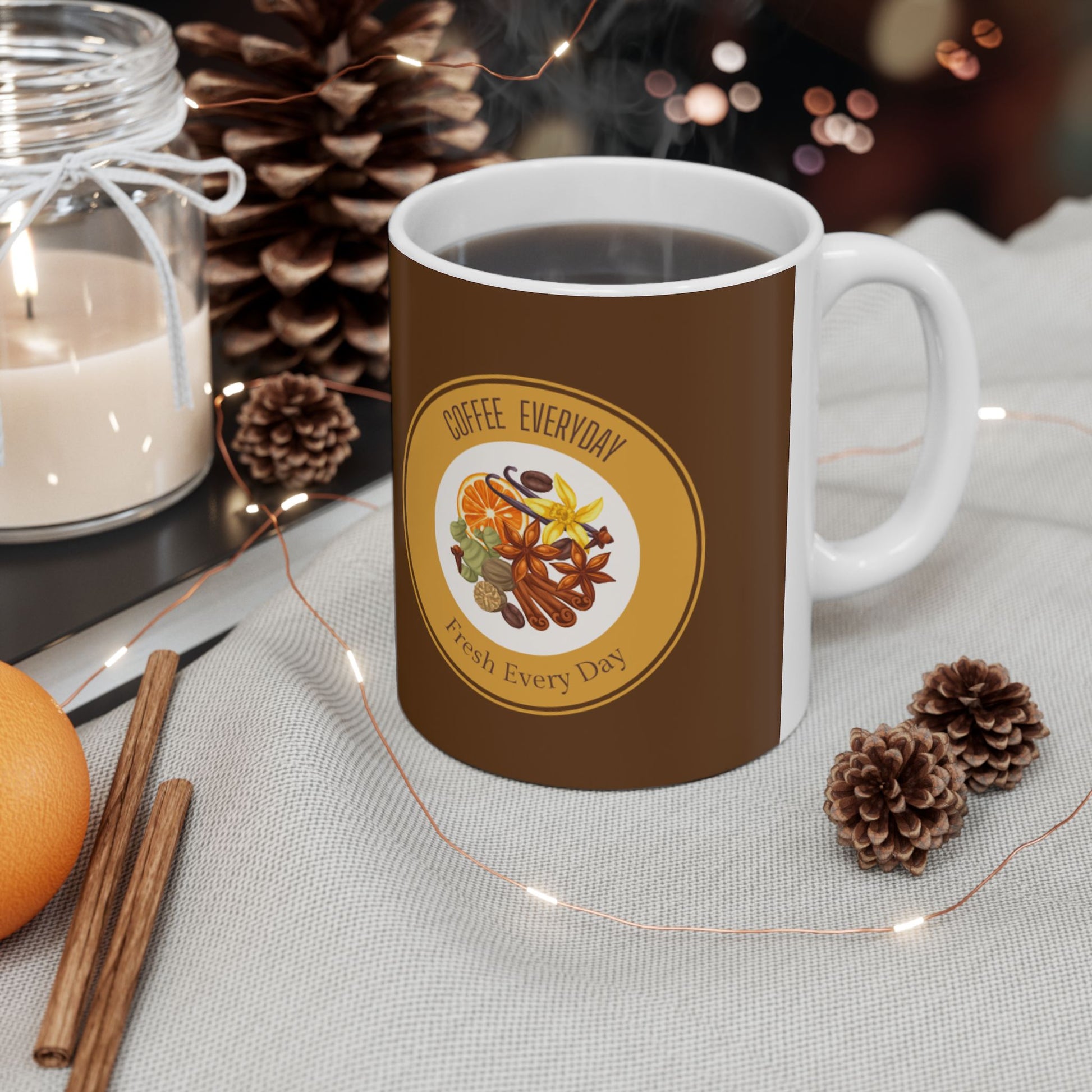 Coffee Lovers Ceramic Mug  Holiday Mug
