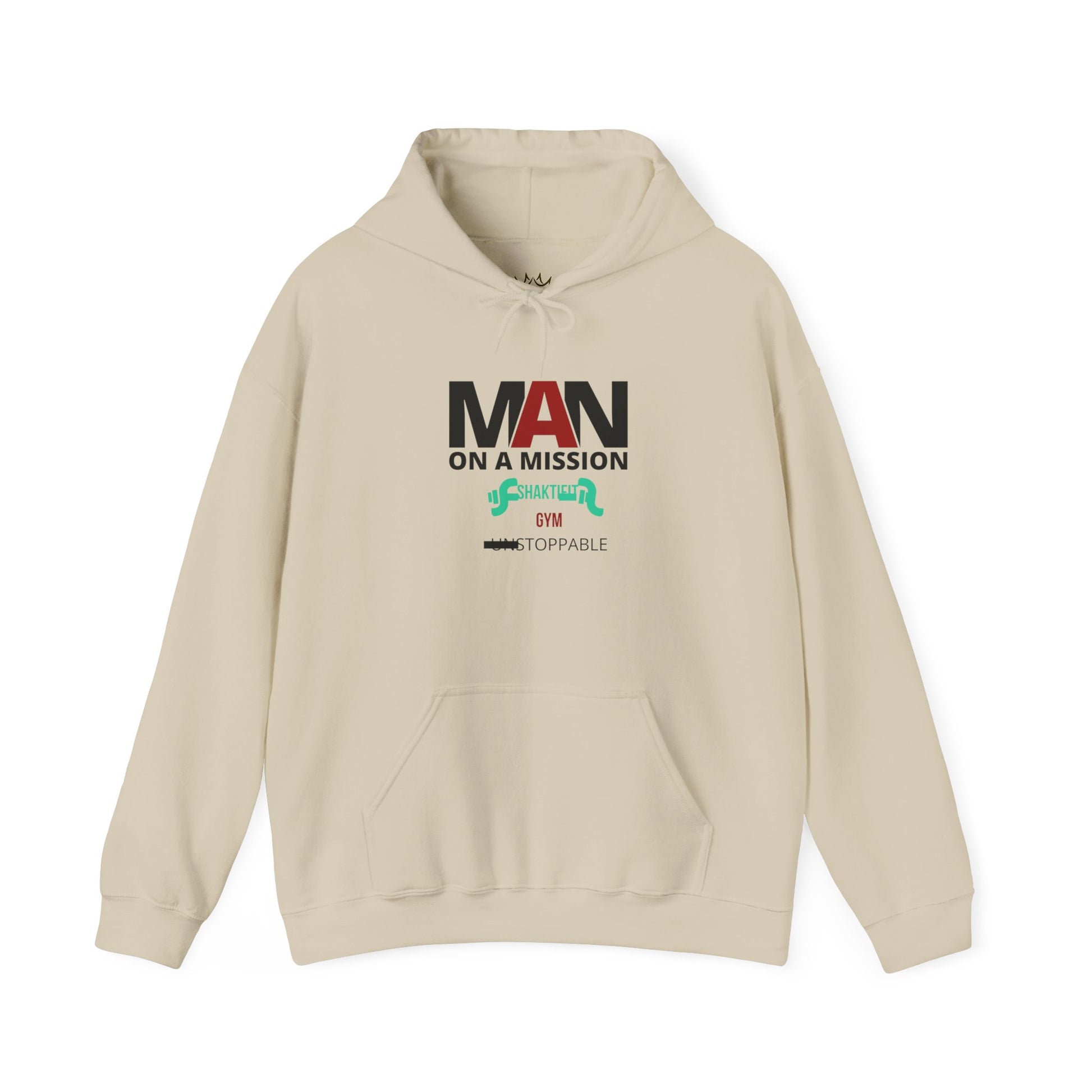 Motivational Hoodie for Men, ‘MAN ON A MISSION’ Sweatshirt