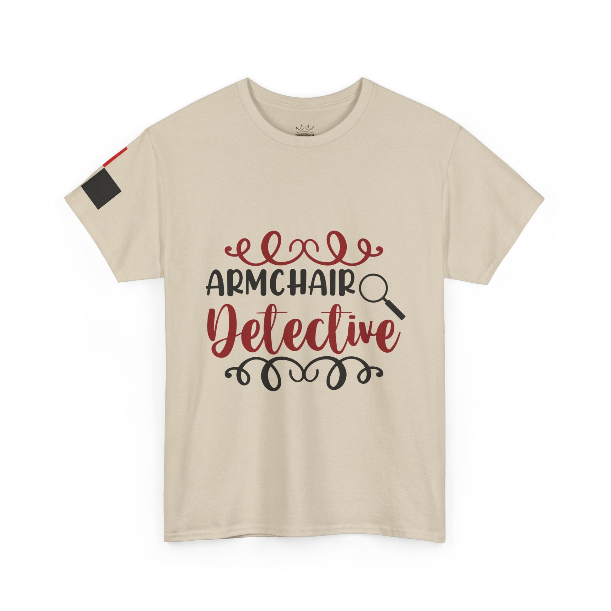 Armchair Detective Unisex Heavy Cotton Tee, Cozy Mystery Reader Gift