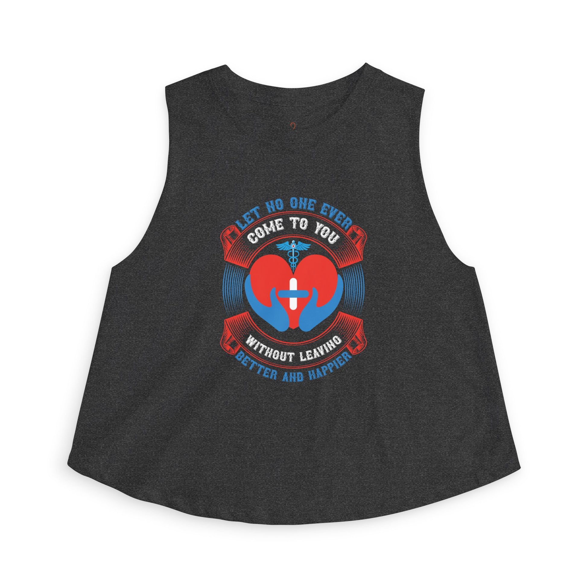 Crop Top — "Come to You Without Leaving" Heart & Umbrella Graphic