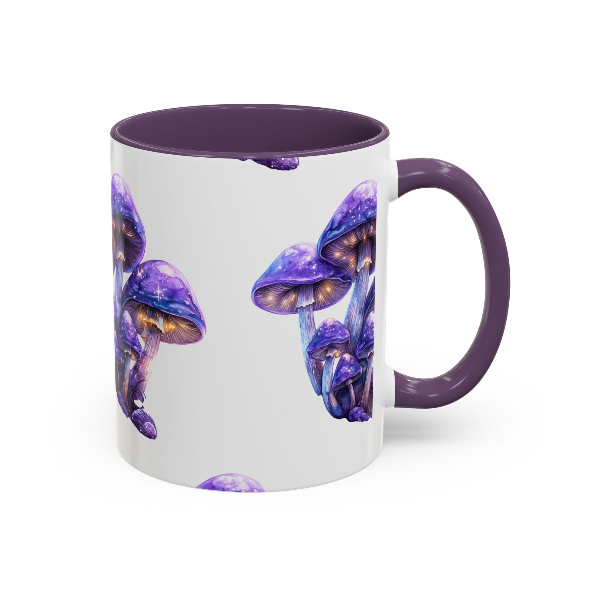Mystical Mushroom Coffee Mug - Enchanting Purple Design for Nature Lovers