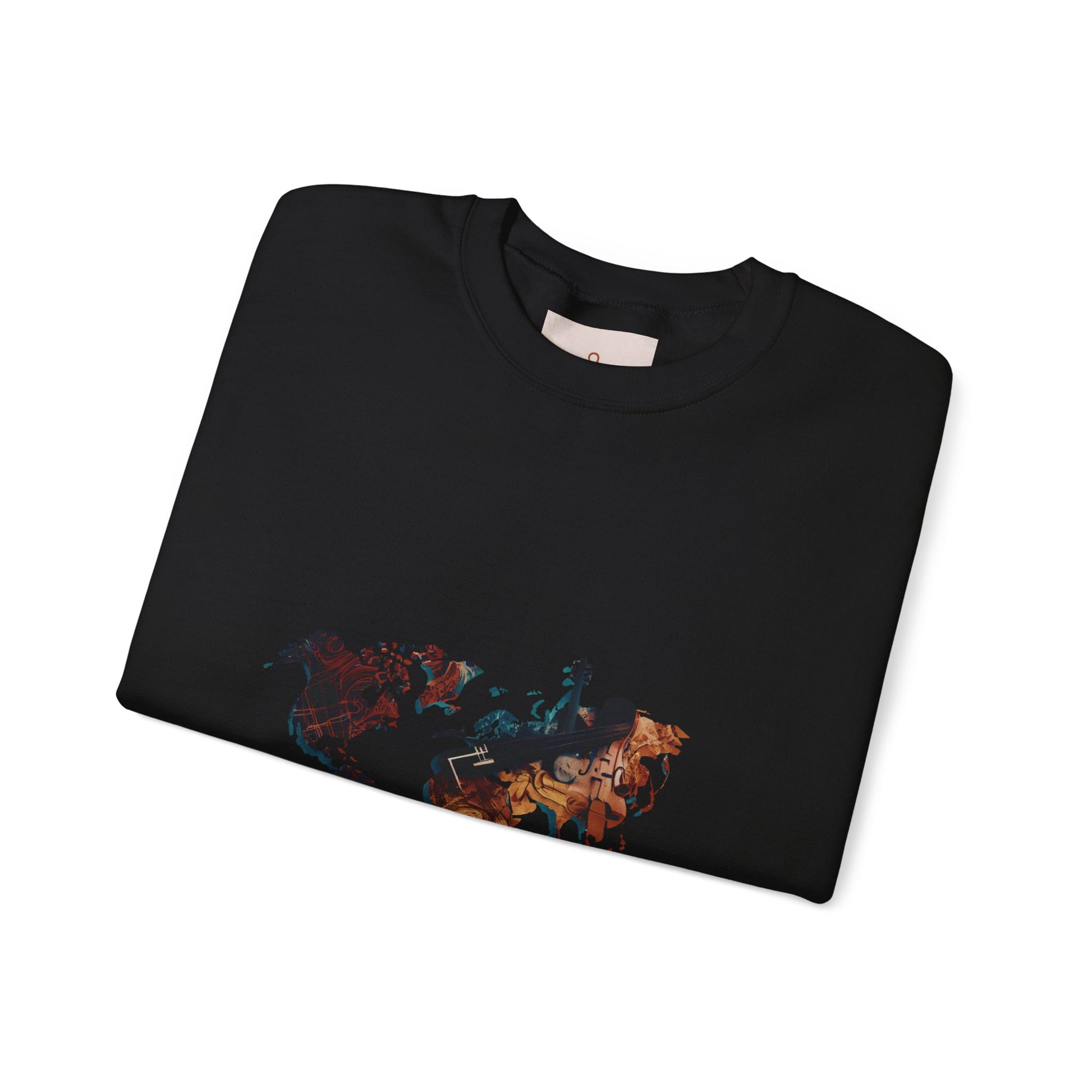 World Map Marble Crewneck Sweatshirt — Artistic Travel Map Pullover