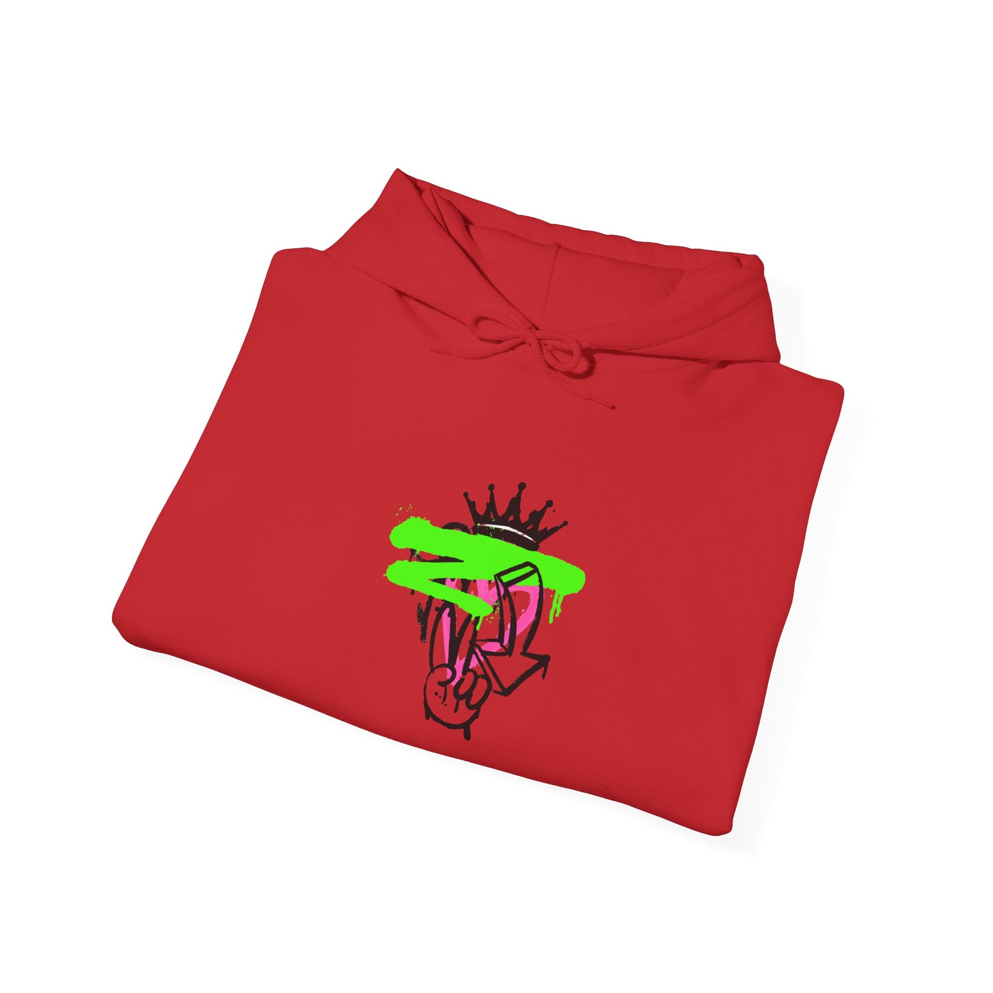 Crowned Snake Hoodie — Neon Green Graffiti Snake Pullover
