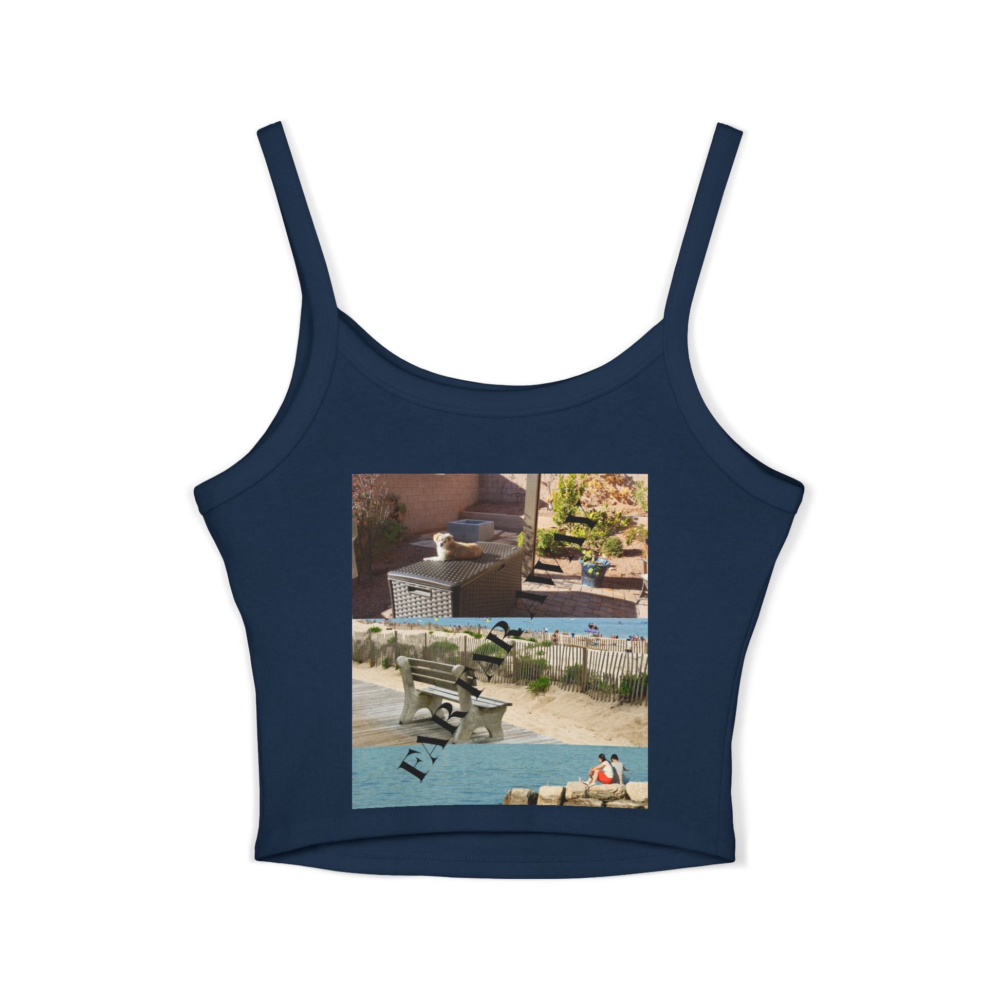Tank Top — Vintage Poolside Photo Print Crop Tank
