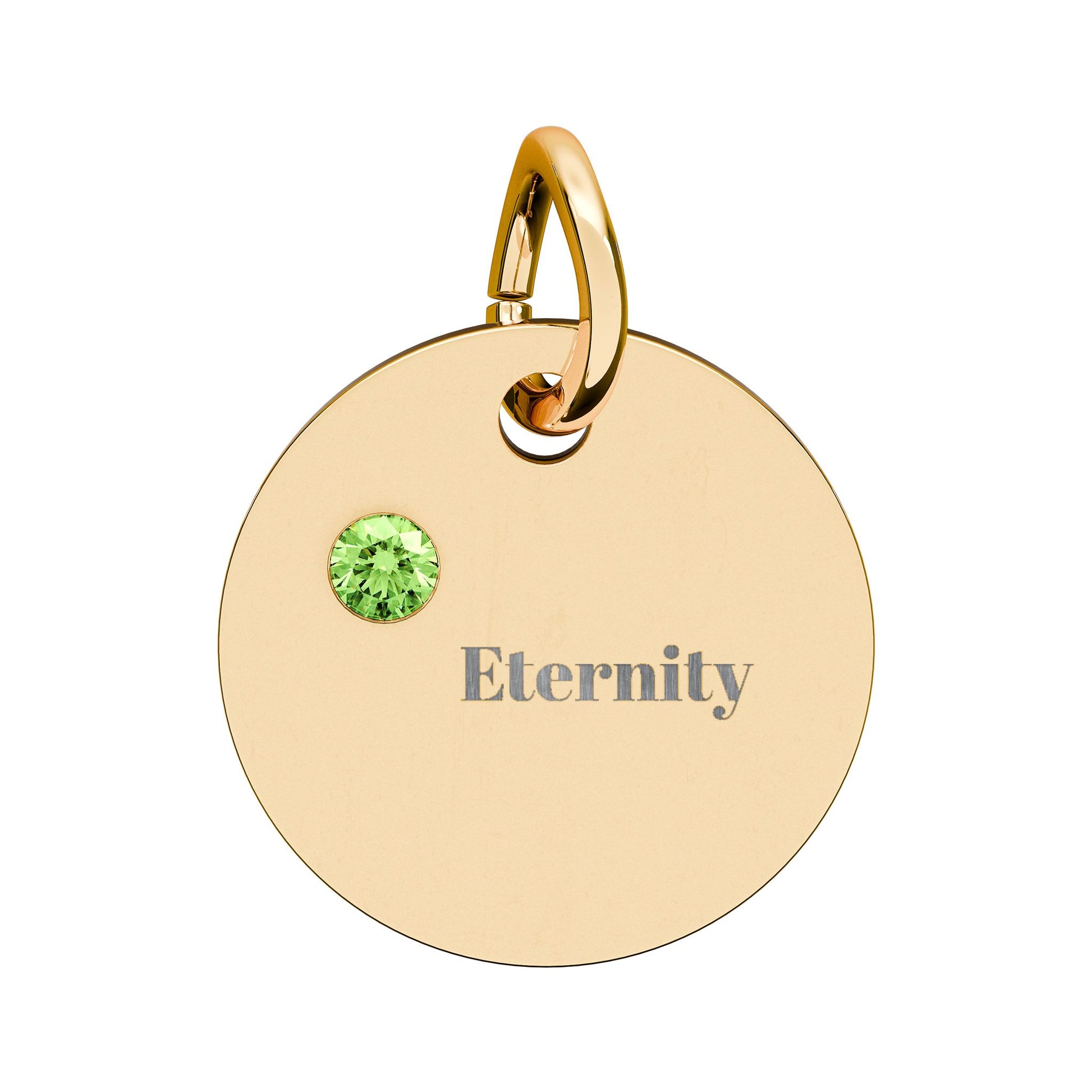 Engravable Birthstone Circle Charm — Personalized 'Eternity' Pendant