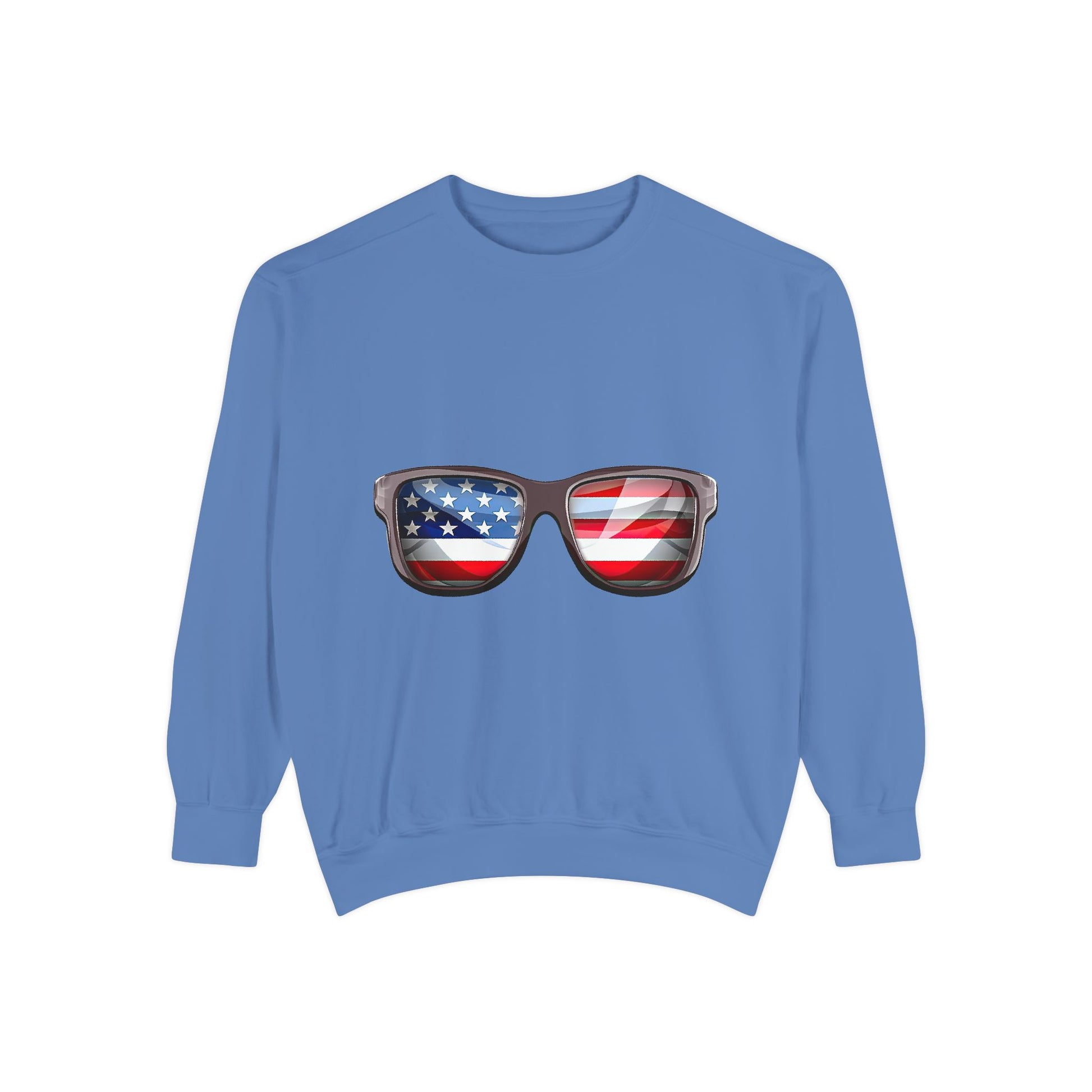 American Flag Sunglasses Sweatshirt — Patriotic Crewneck for 4th of July