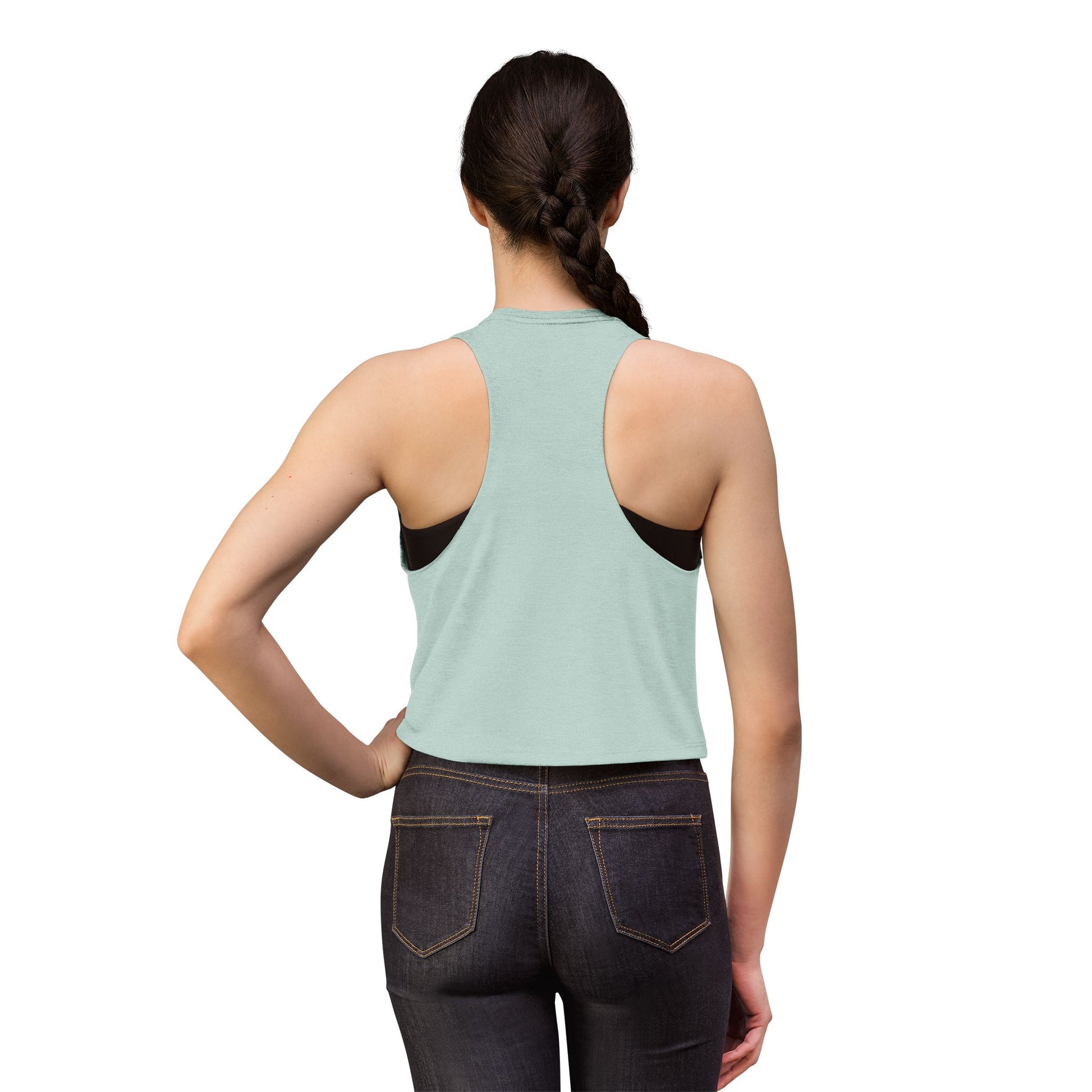 Crop Top — "Come to You Without Leaving" Heart & Umbrella Graphic