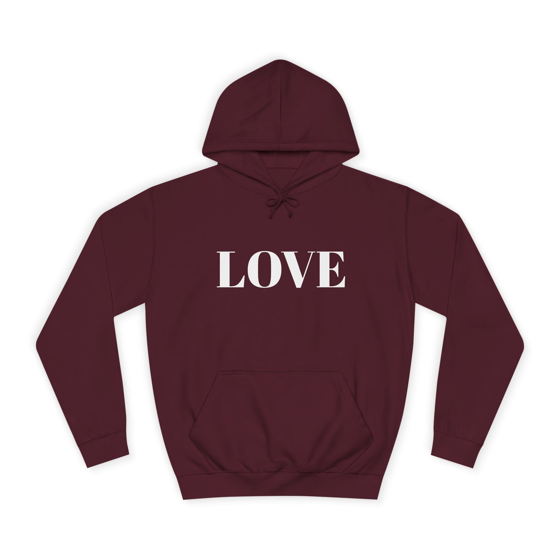 Unisex College Hoodie with Love Design, Casual Gift for Campus Life