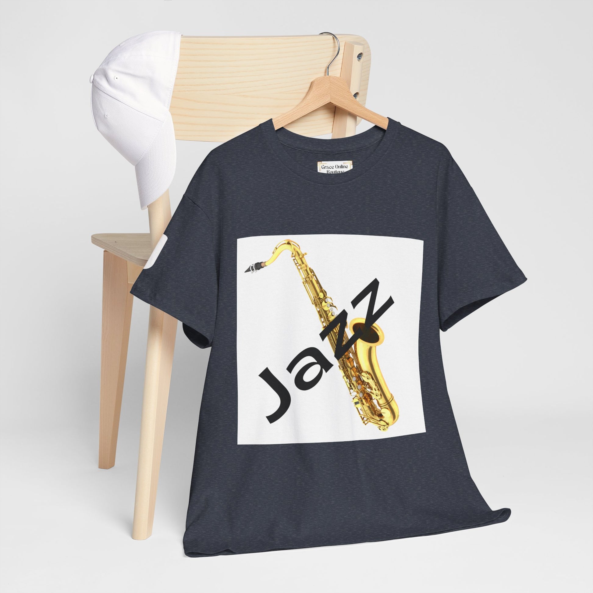 Jazz Saxophone Unisex Heavy Cotton Tee | Music Lover Gift