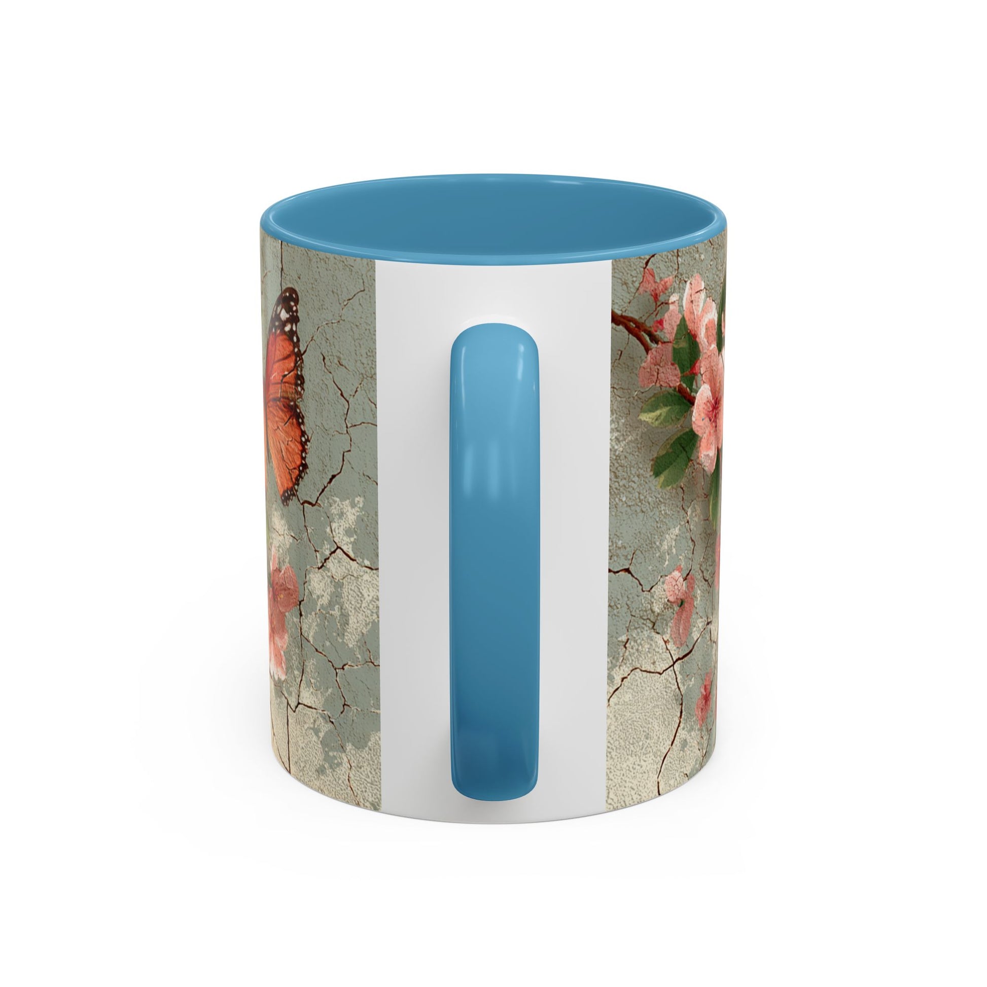 Floral Butterfly Accent Coffee Mug, Spring Gift, Kitchen Decor, Nature Lover Mug, Tea Cup