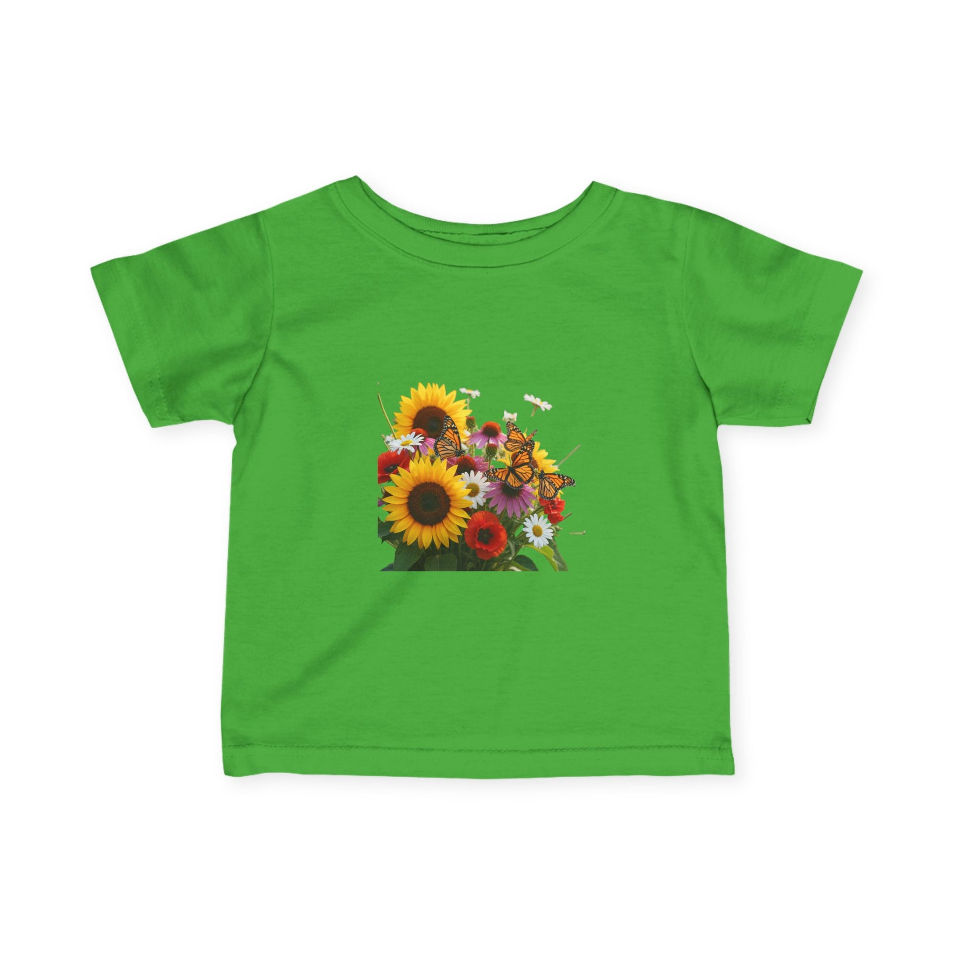 Infant Tee — Bright Sunflower & Wildflower Bouquet Baby Shirt