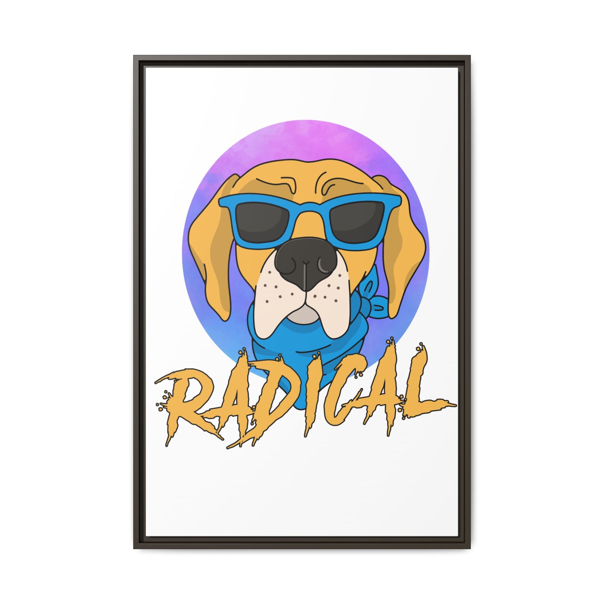 Radical Dog Art Print, Framed Canvas