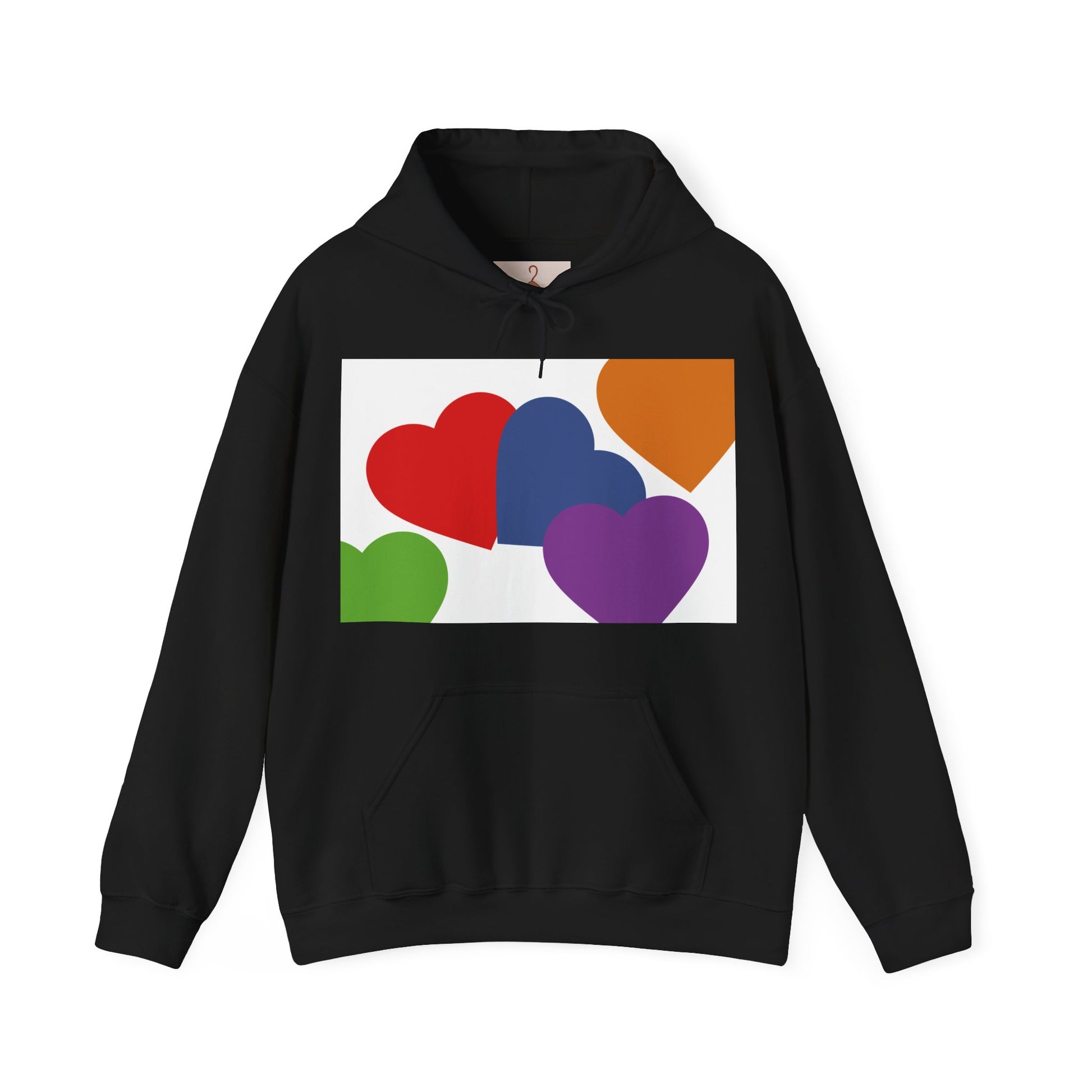 Colorful Heart Hoodie for Couples, Unisex Love Sweatshirt