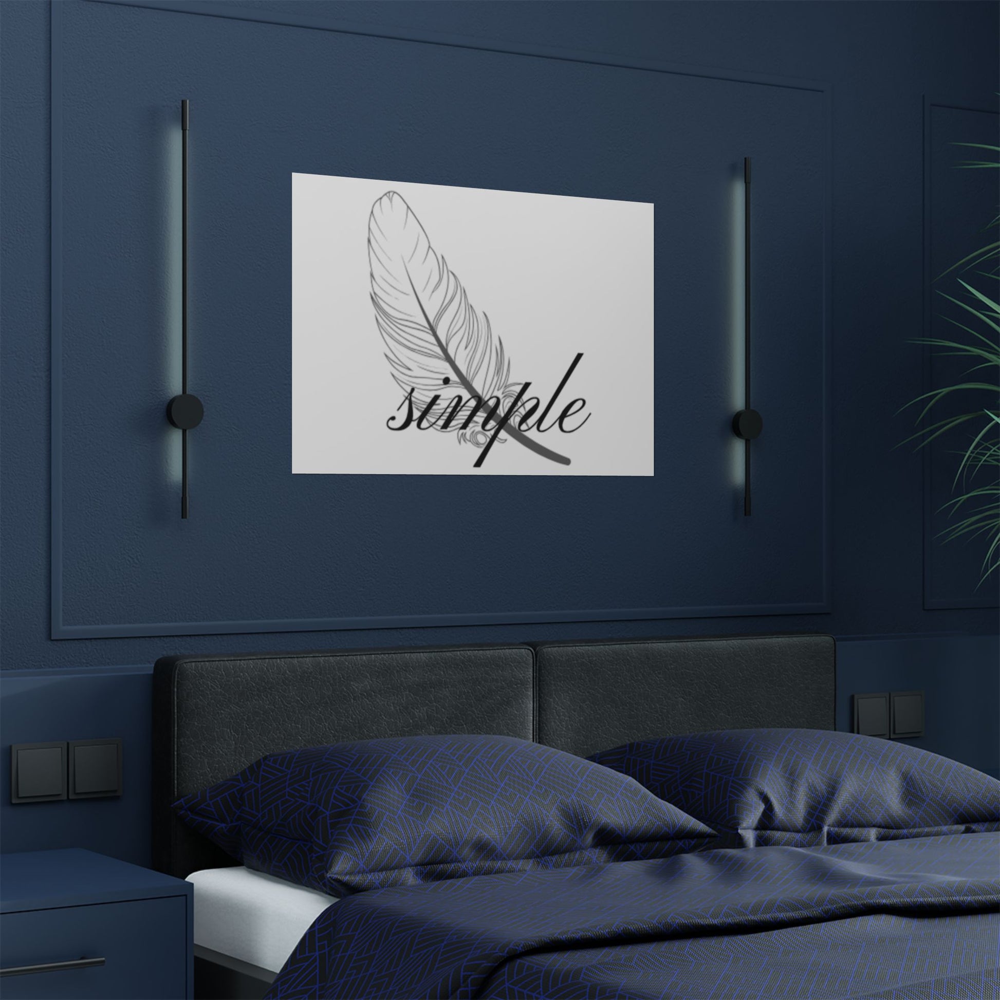 Elegant Feather Satin Poster - Minimalist Art Decorhic Decor