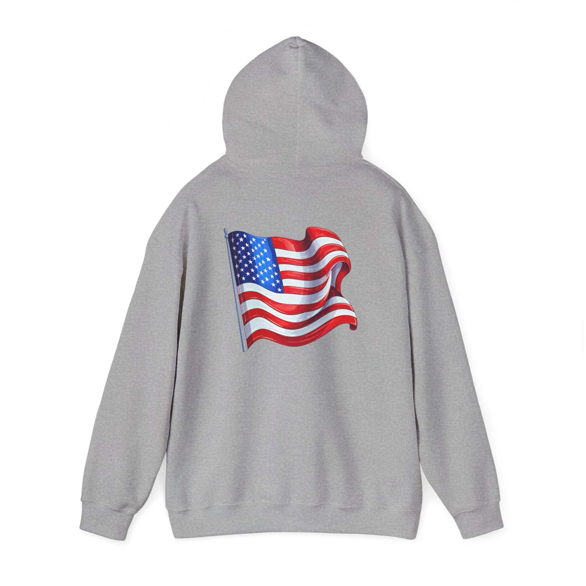 Patriotic Flag Hooded Sweatshirt | Unisex Heavy Blend | Perfect for Celebrations