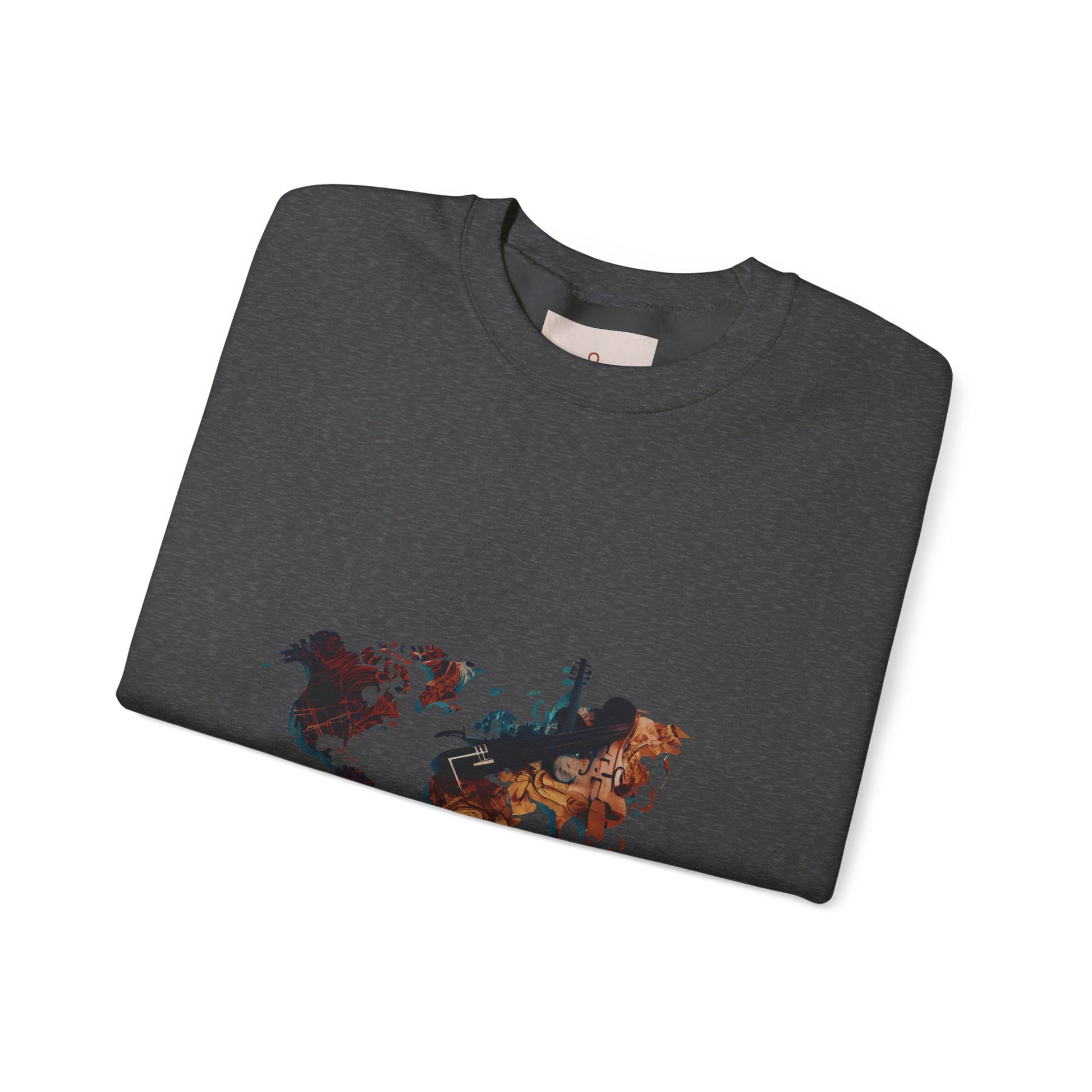 World Map Marble Crewneck Sweatshirt — Artistic Travel Map Pullover