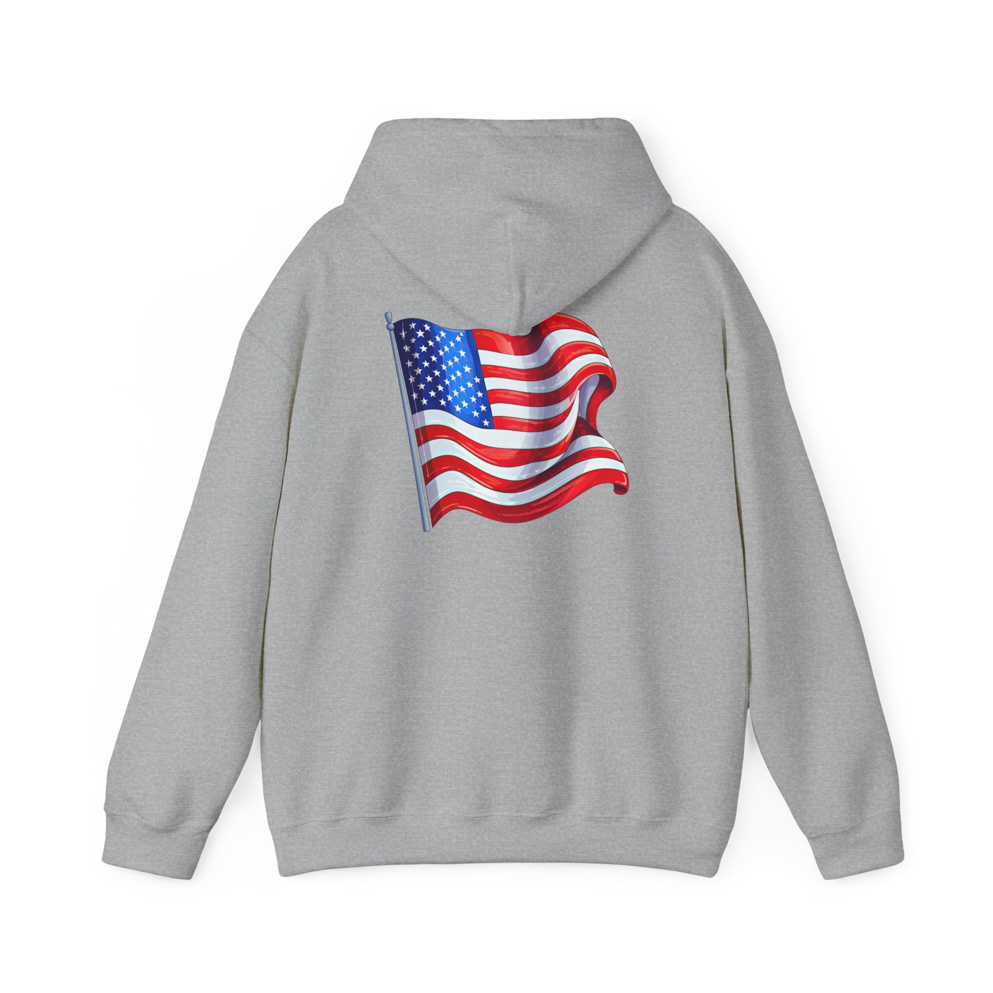 Patriotic Flag Hooded Sweatshirt | Unisex Heavy Blend | Perfect for Celebrations