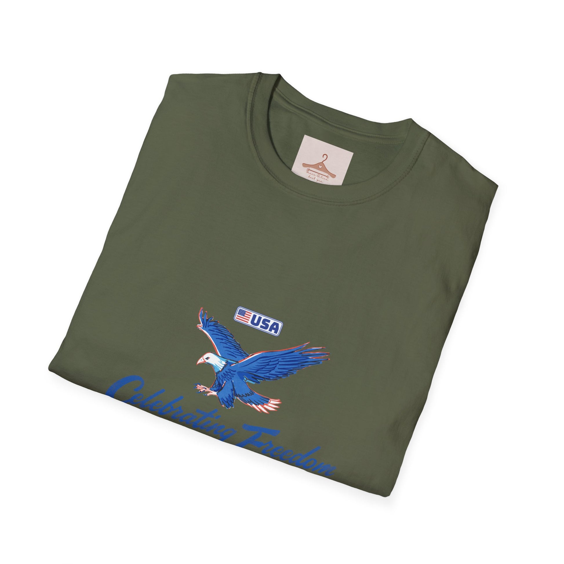 Patriotic Eagle T-Shirt — "Celebrating Freedom" USA Graphic Tee