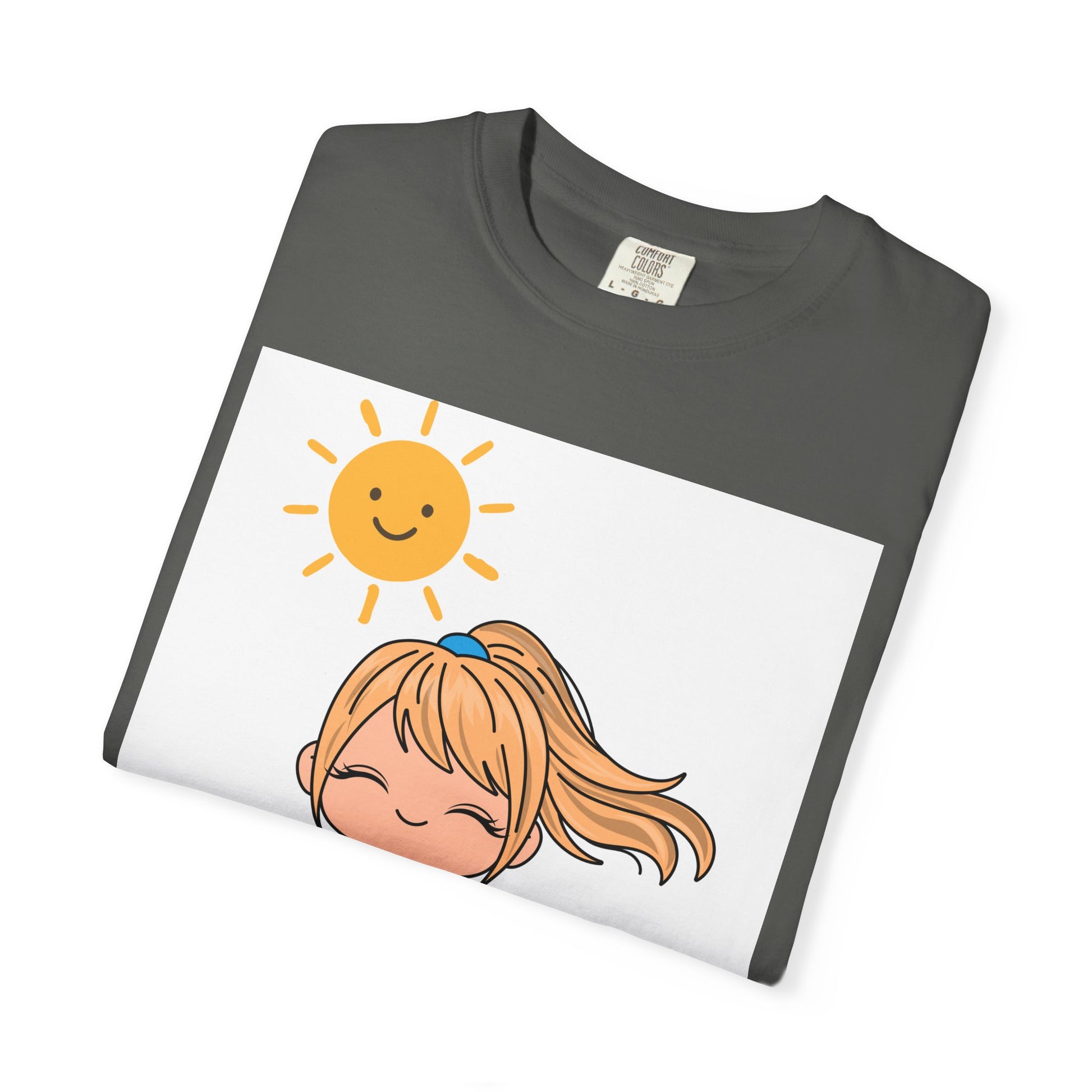 Cute Girl in Swimsuit T-Shirt — Sunny Beach Cartoon Tee
