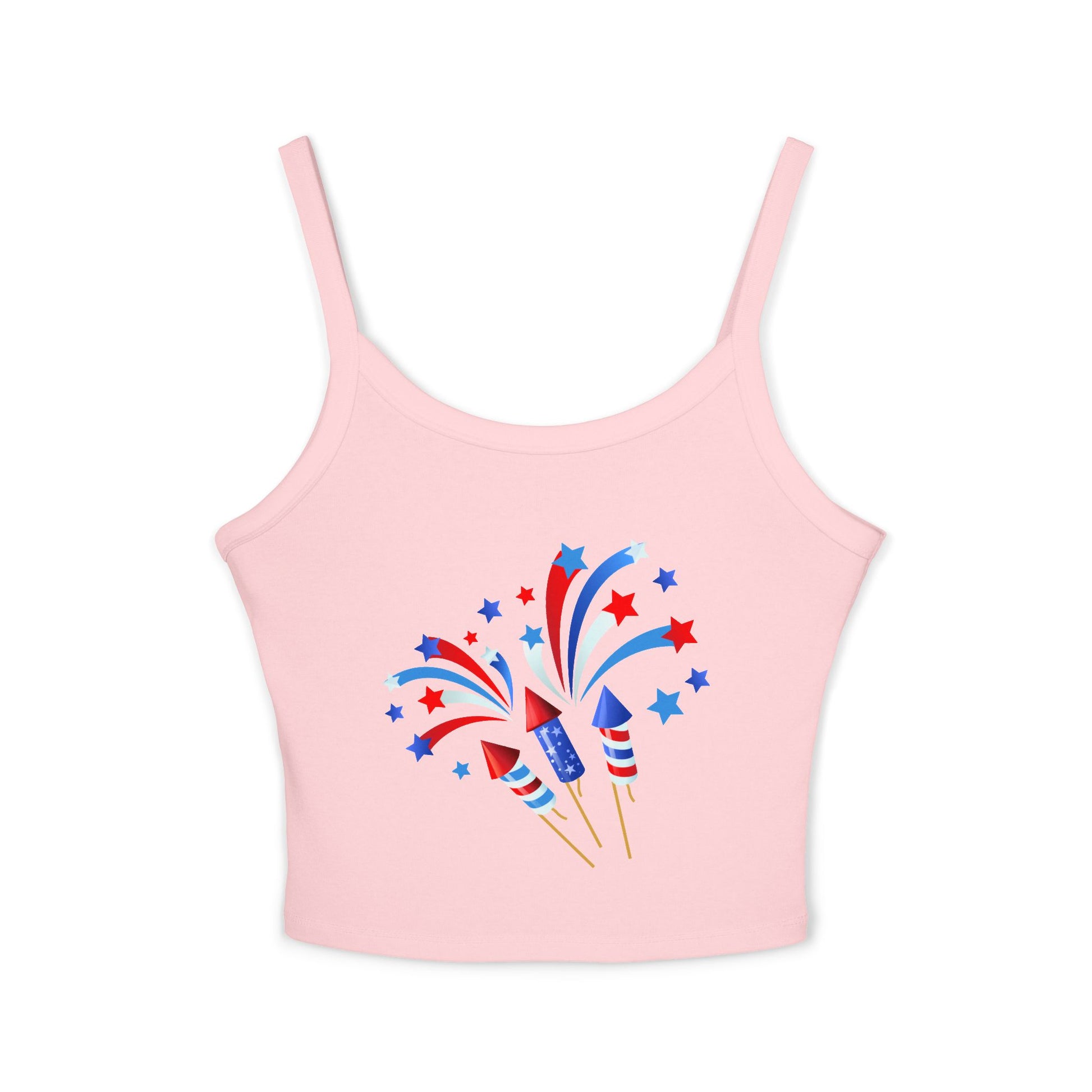 Patriotic Fireworks Tank Top — Red, White & Blue Rocket Sparkle