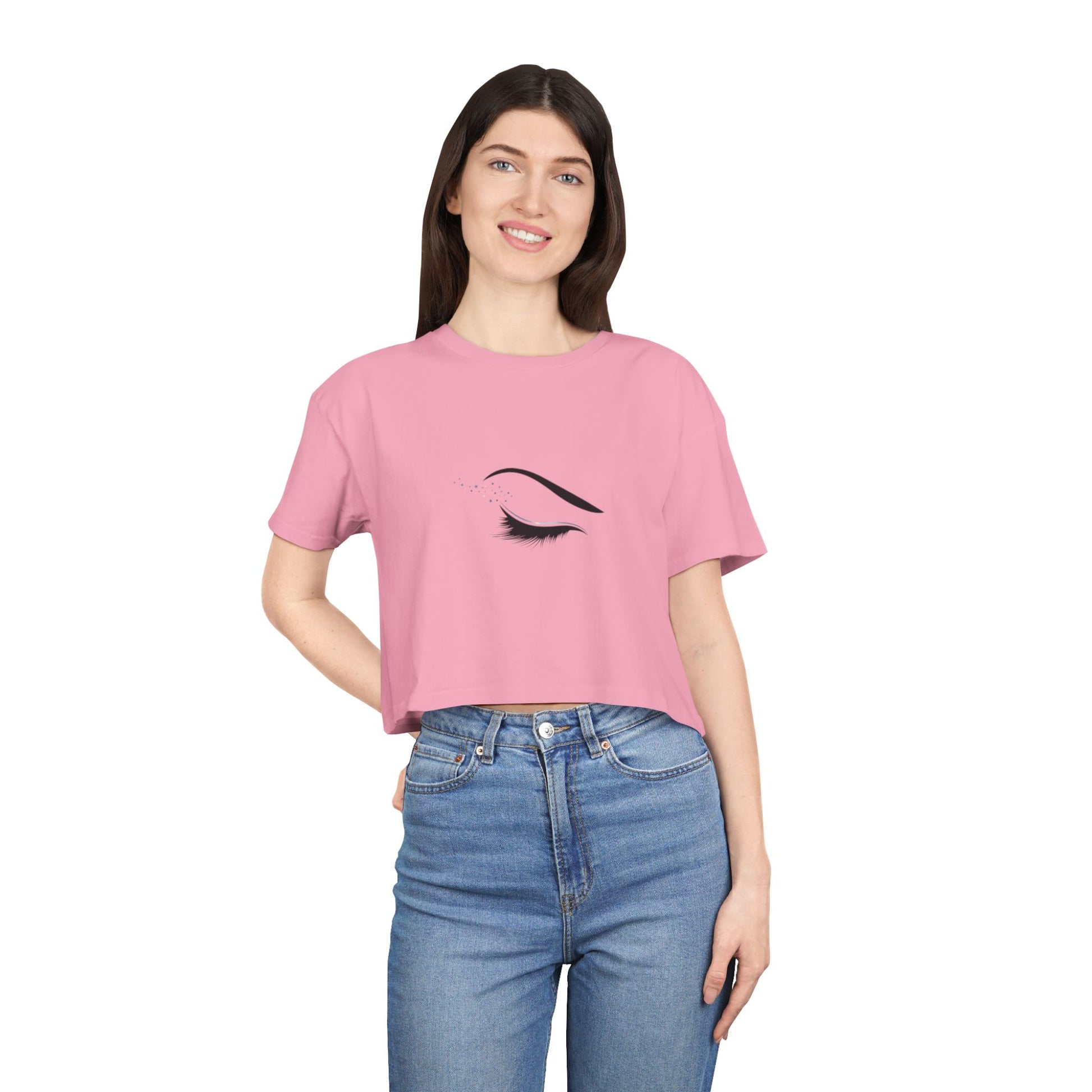 Eyelash & Brow Minimalist Women's Crop Tee