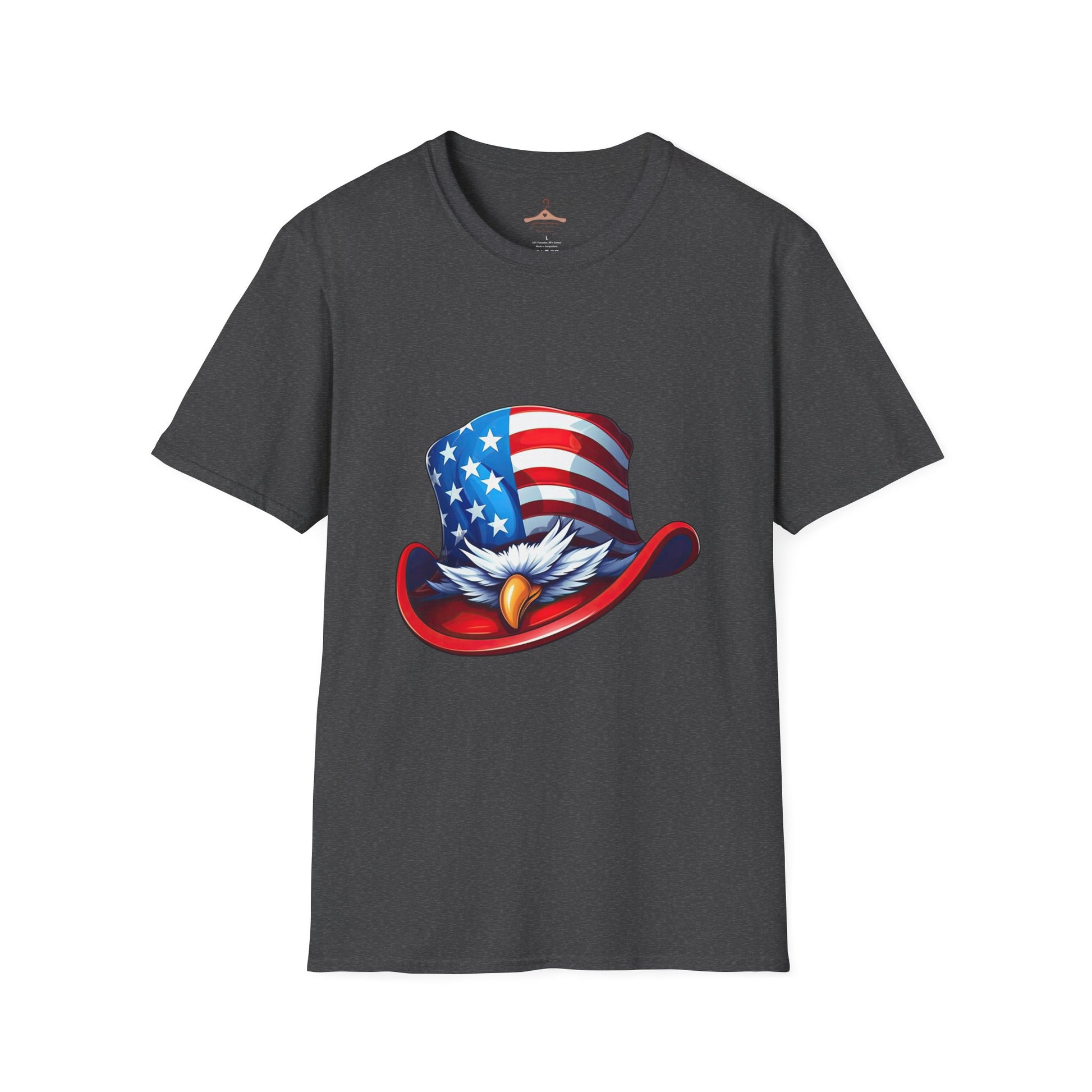 T-Shirt — Patriotic Eagle Hat Graphic (American Flag Cowboy Hat)