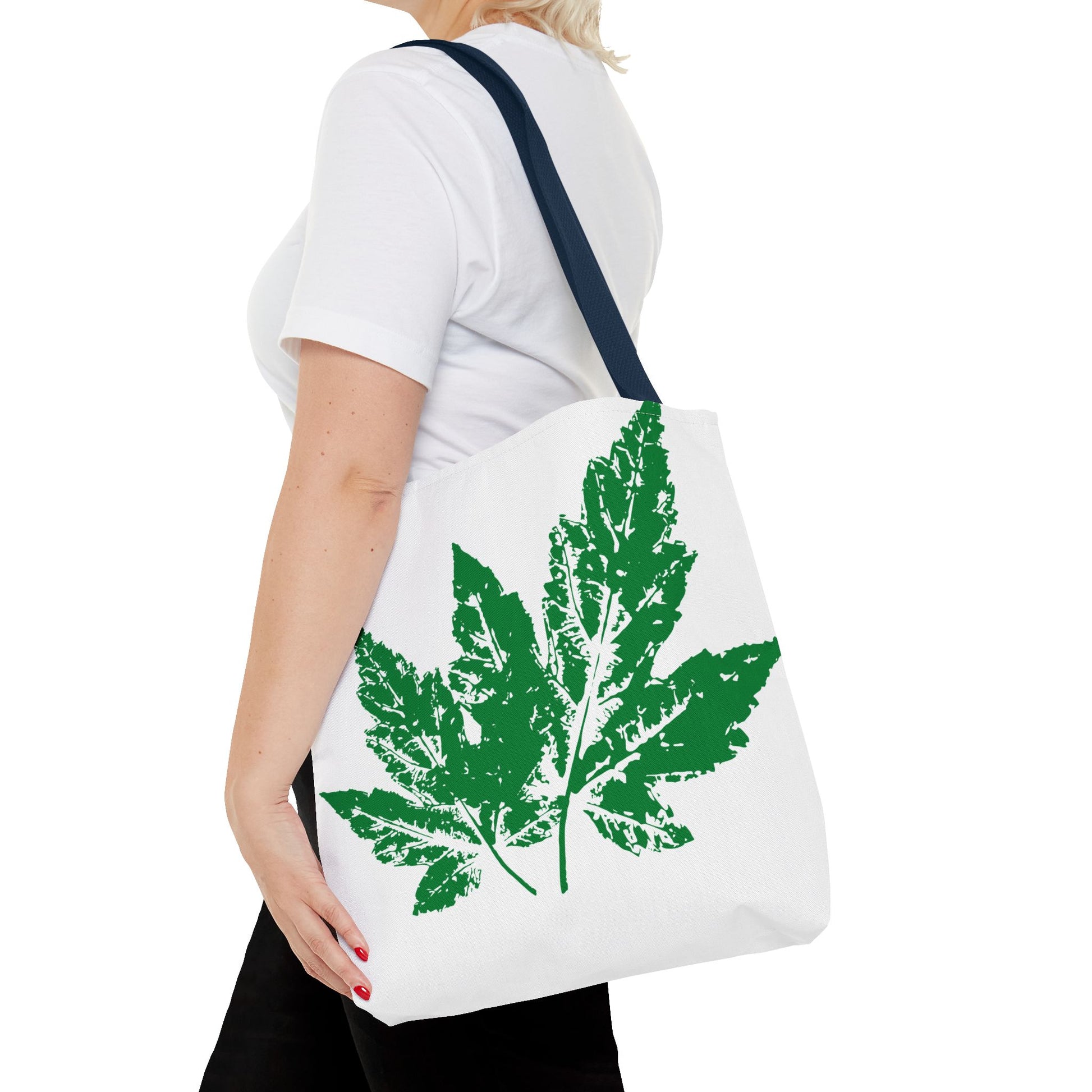 Stylish Leaf Print Tote Bag, Eco-Friendly Diaper Bag
