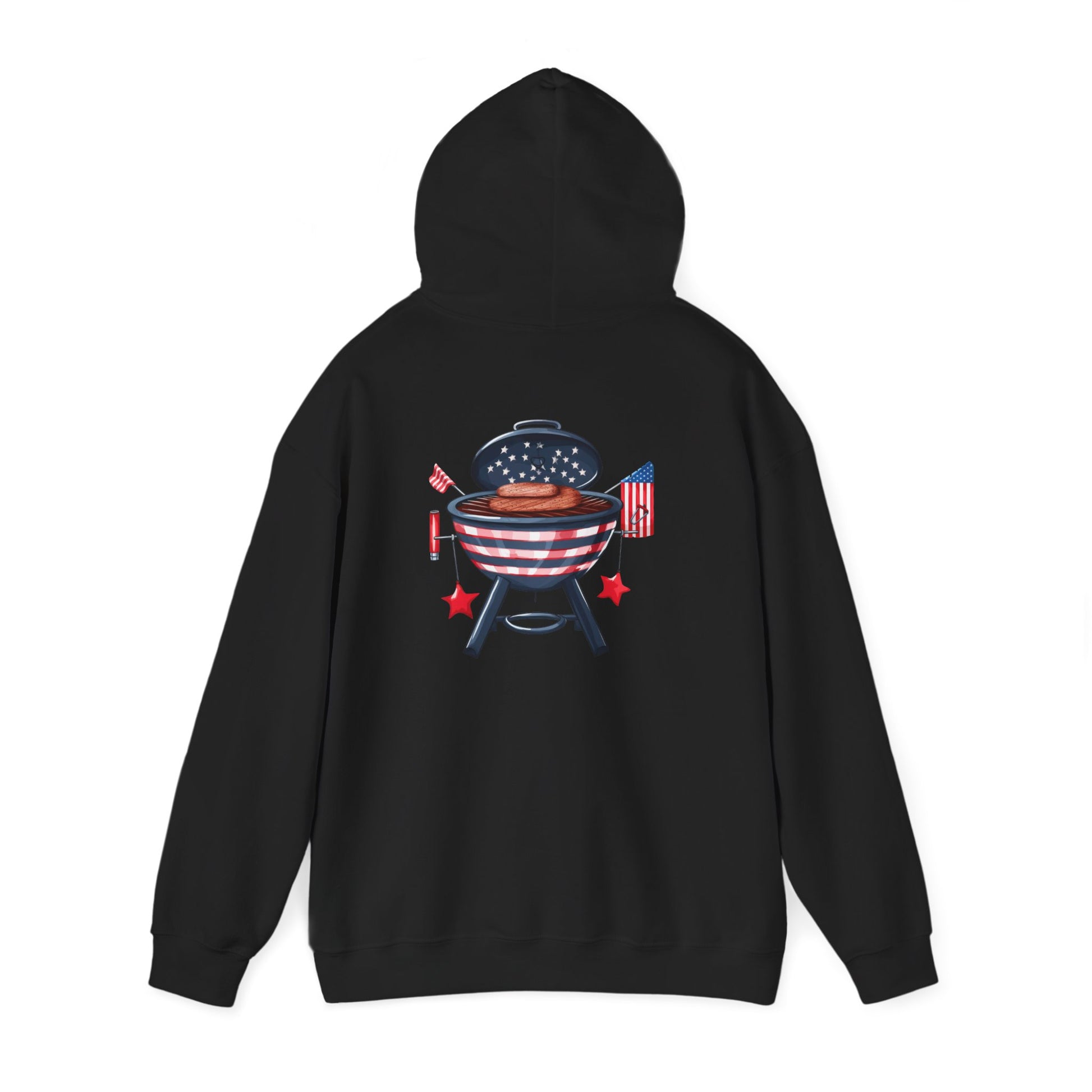 American Flag Grill Hoodie – Patriotic BBQ Sweatshirt for 4th of July
