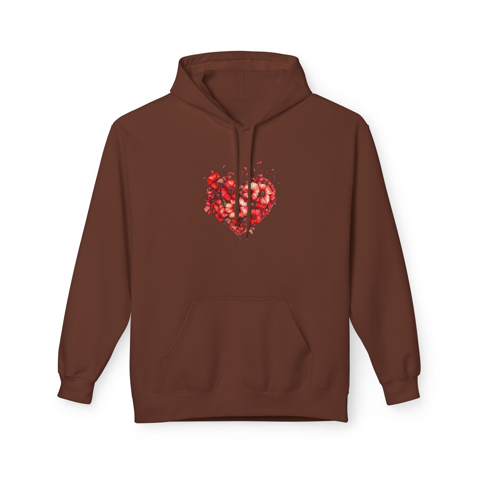Watercolor Rose Heart Hoodie — Floral Valentine Pullover