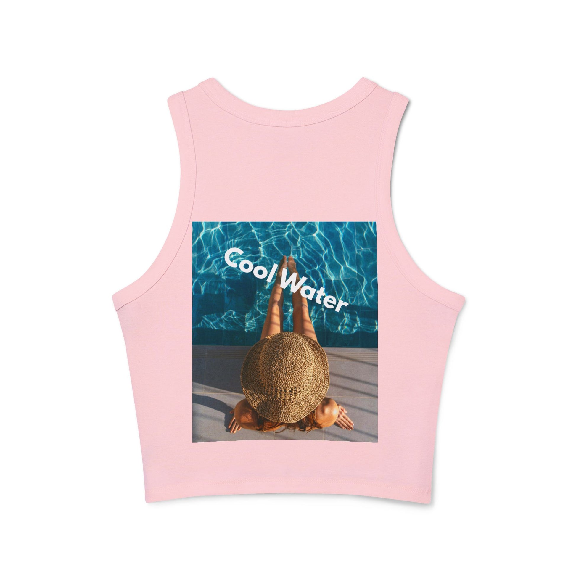 Racer Tank — 'Cool Water' Poolside Sun Hat Photo Tank Top