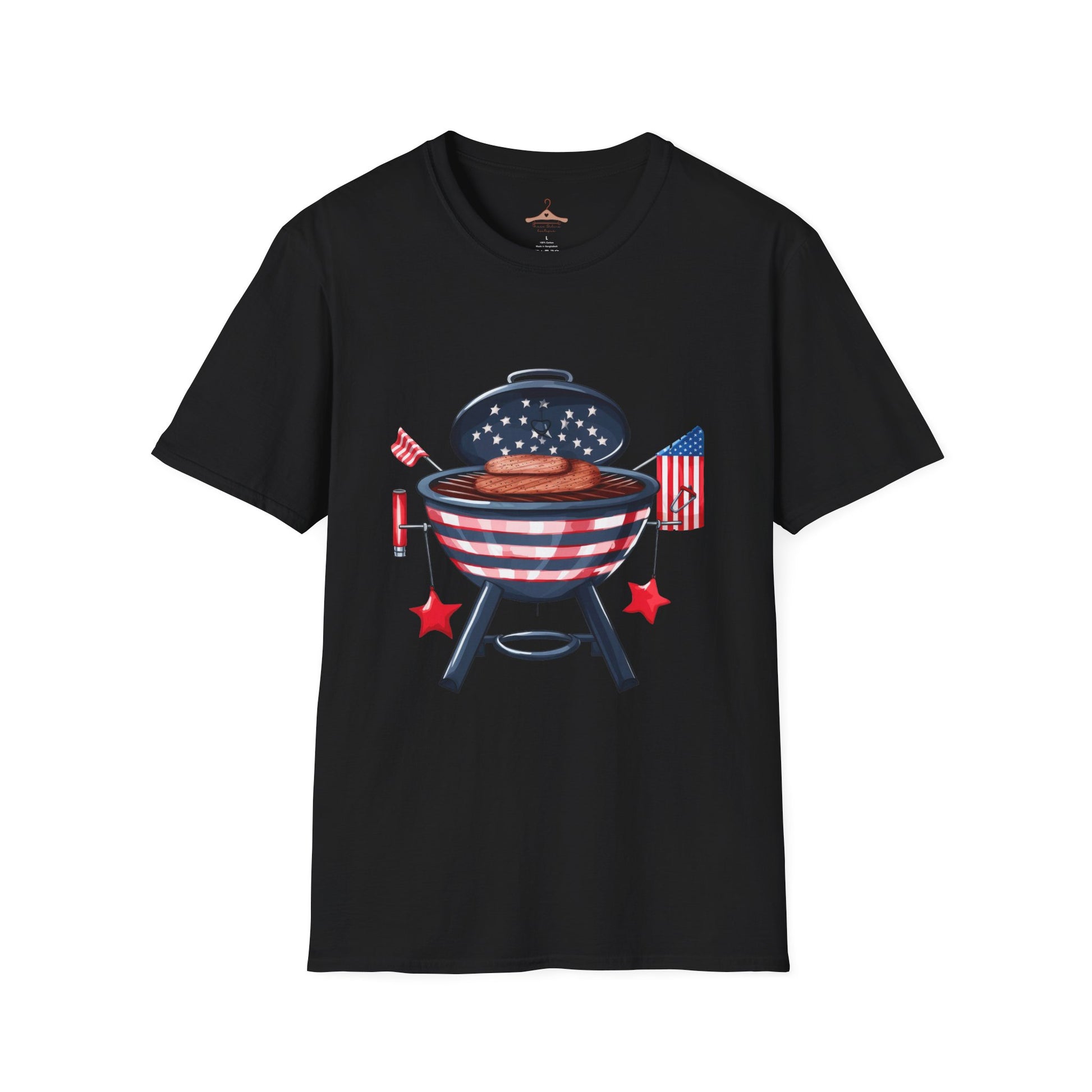 Patriotic Grill T-Shirt — American BBQ Fourth of July Cookout Tee
