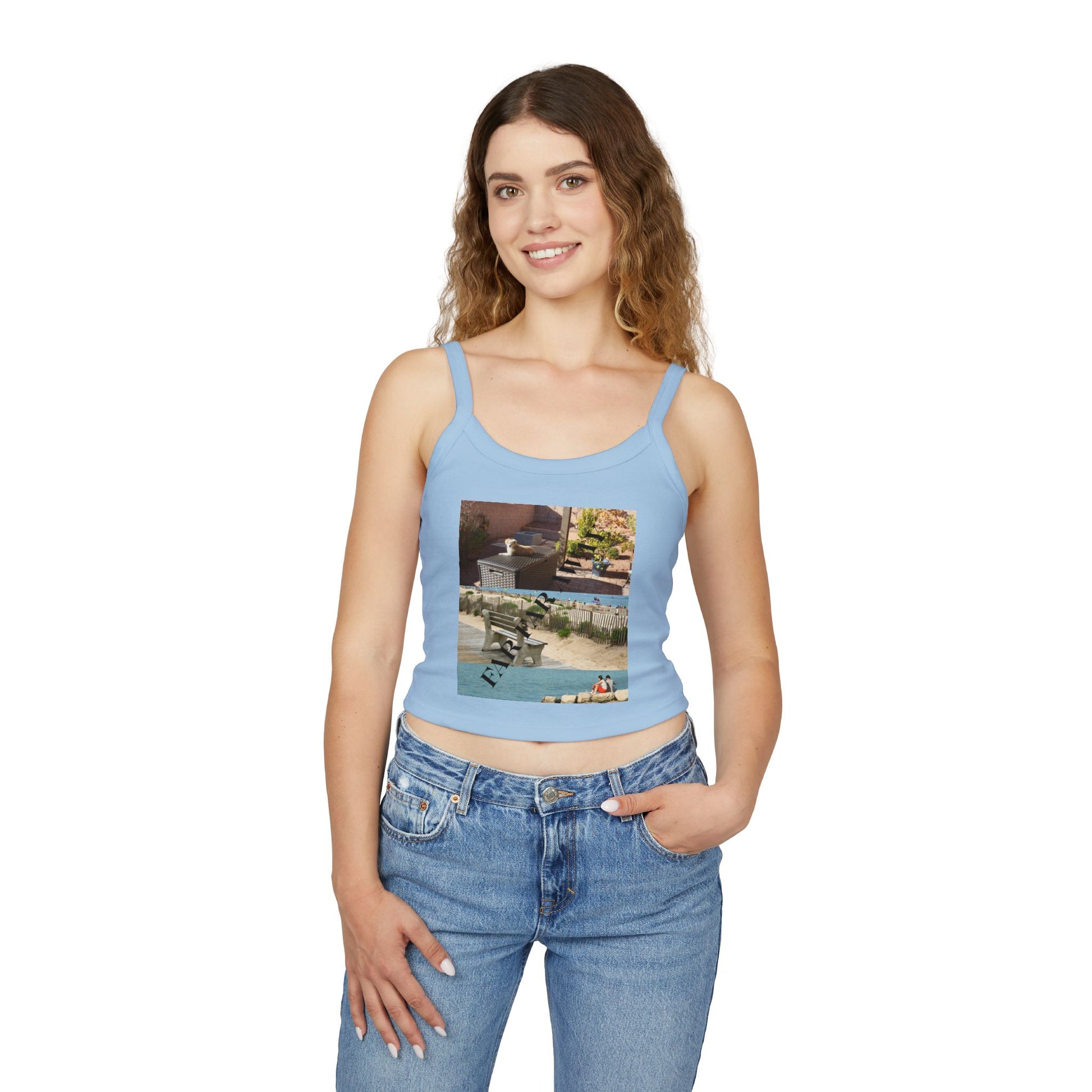 Tank Top — Vintage Poolside Photo Print Crop Tank