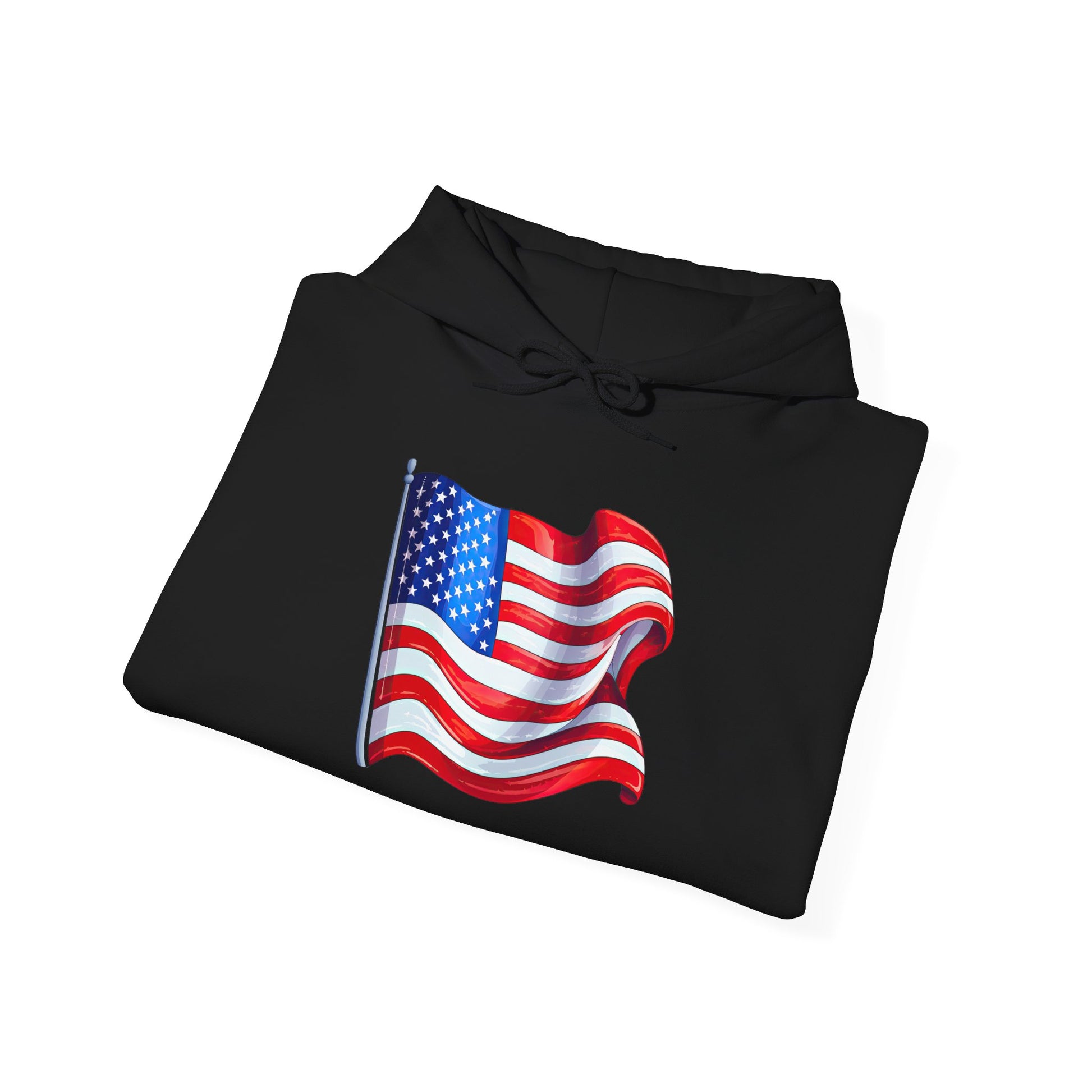 Patriotic Flag Hooded Sweatshirt | Unisex Heavy Blend | Perfect for Celebrations