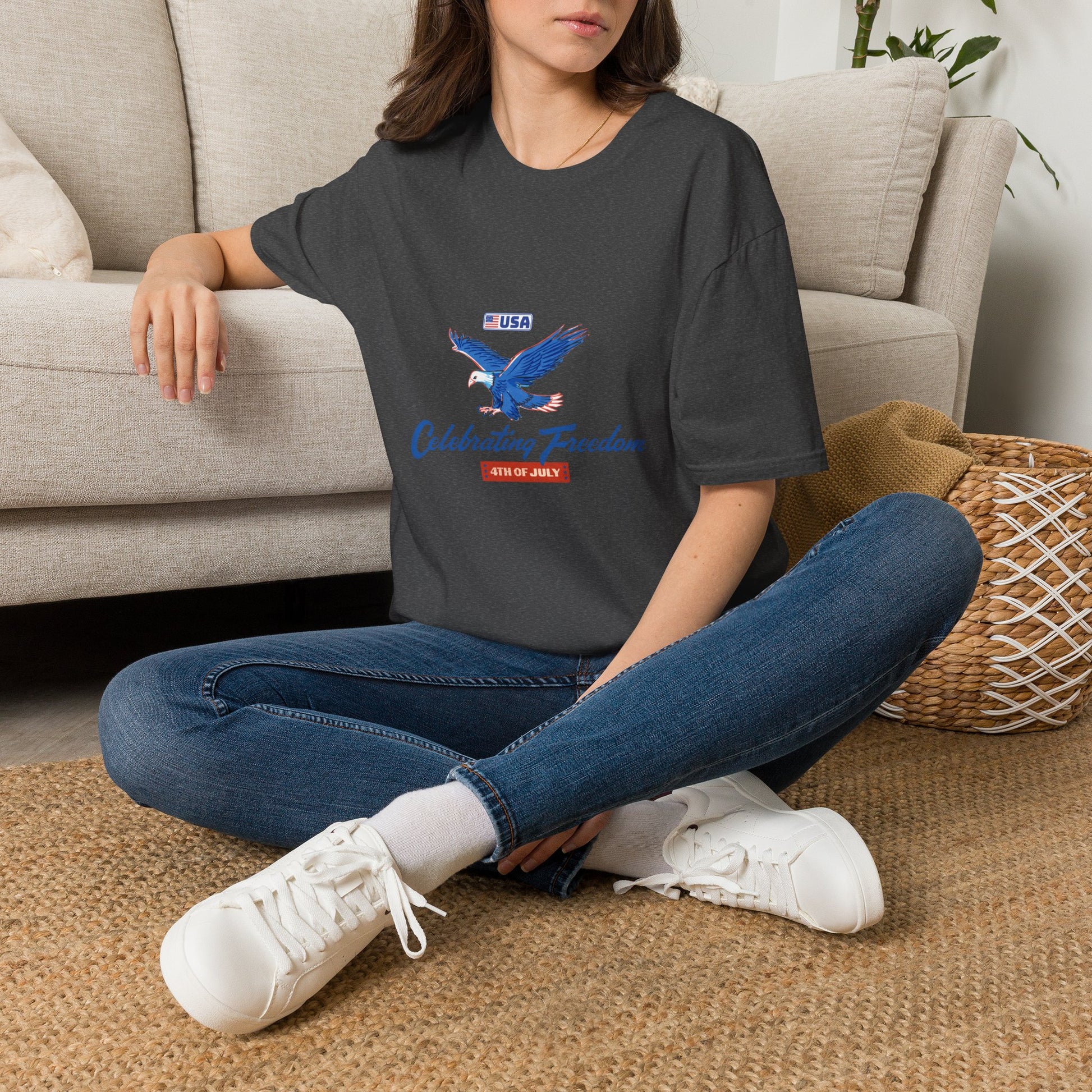Patriotic Eagle T-Shirt — "Celebrating Freedom" USA Graphic Tee
