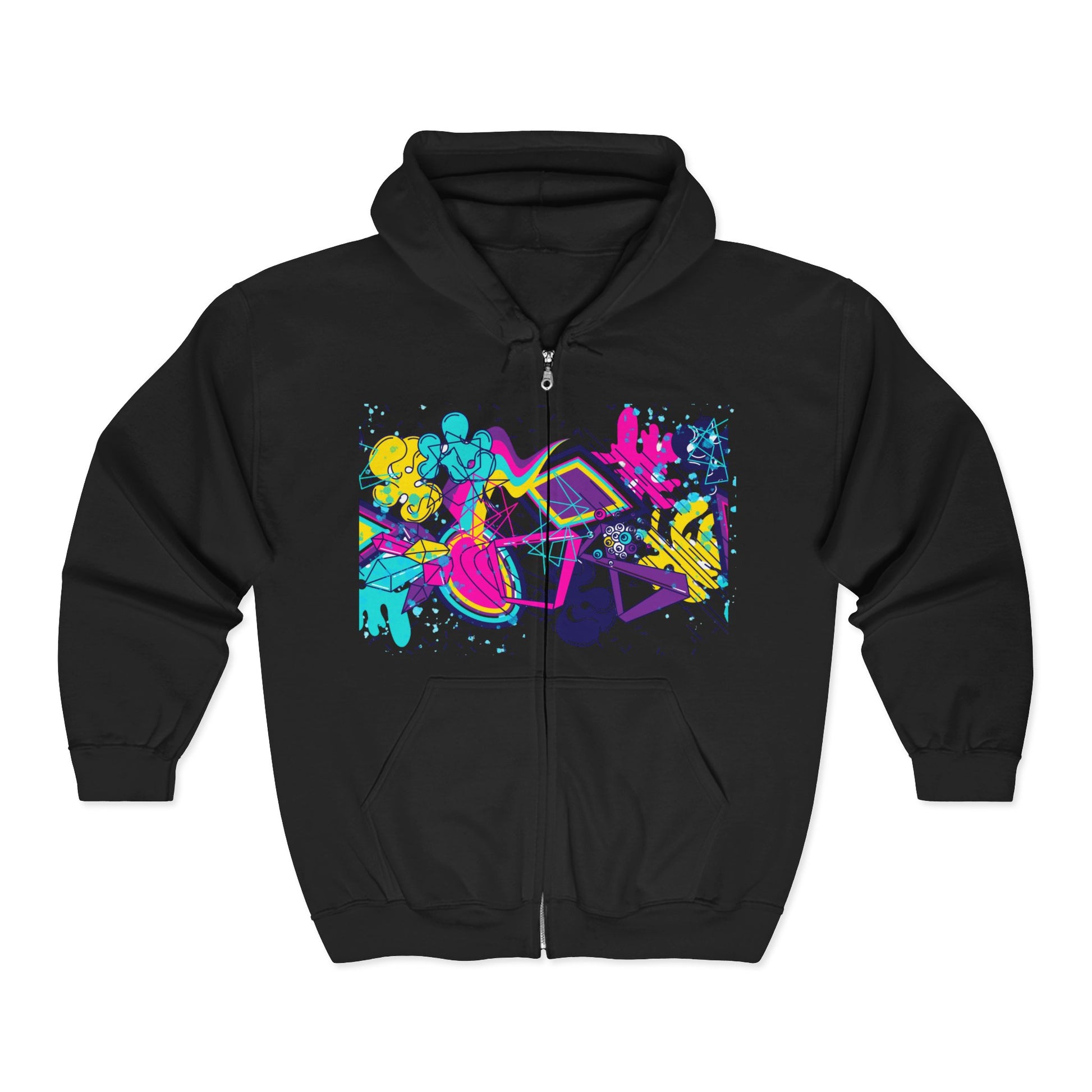 Vibrant Artist Hoodie, Creative Zip-Up Sweatshirt for Art Lovers