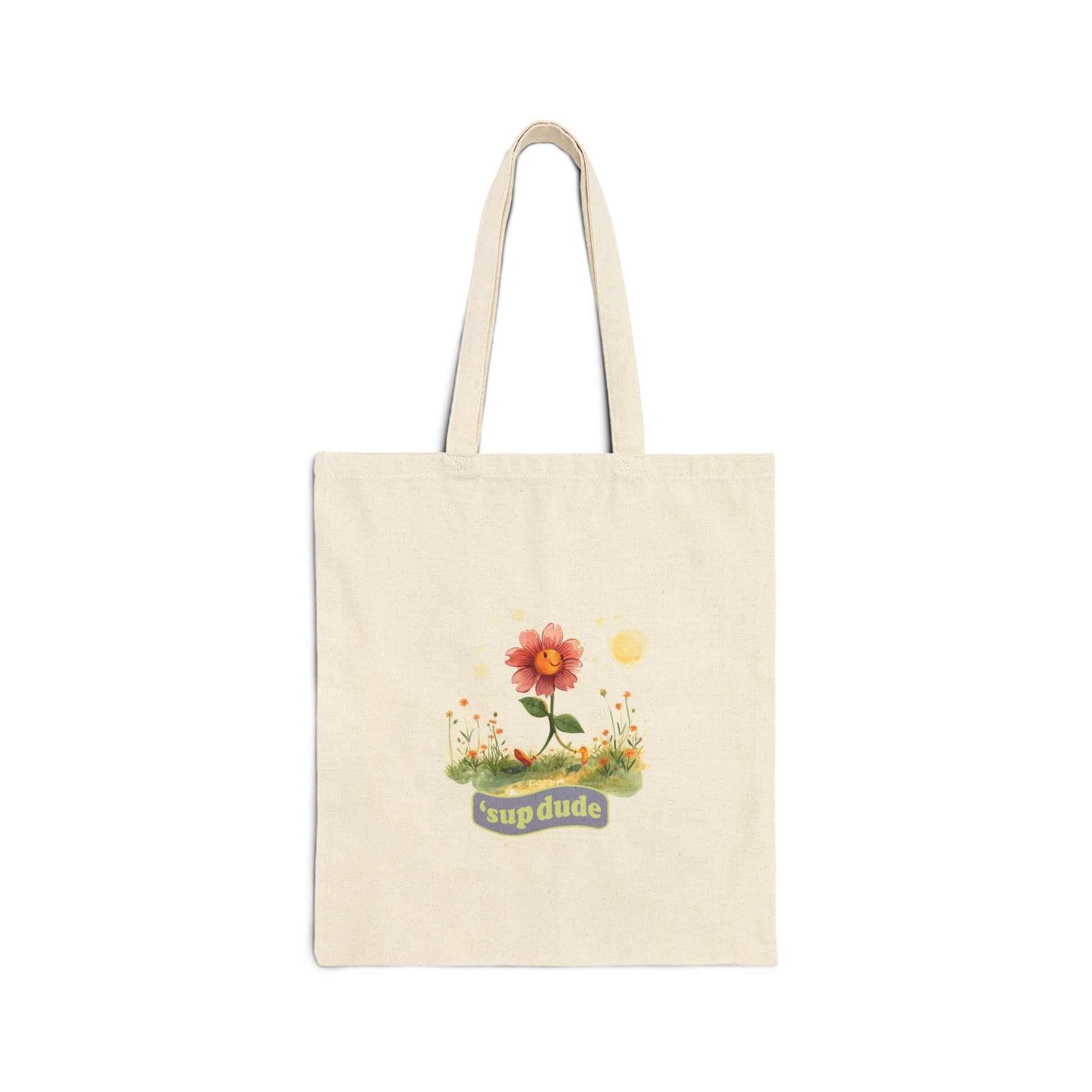 Tote Bag — "sup dude" Flower Garden Canvas Tote