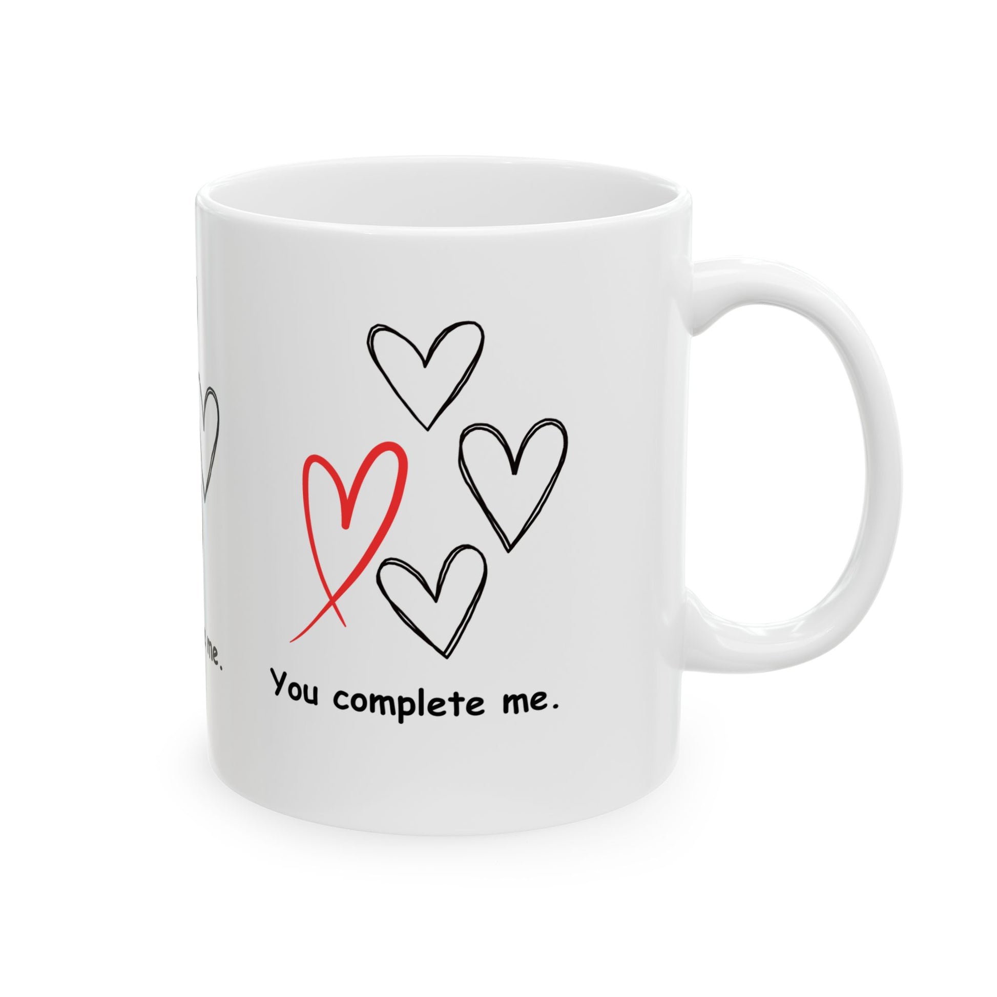 Romantic Heart Mug, Sweetheart Gift, Valentine's Day Mug